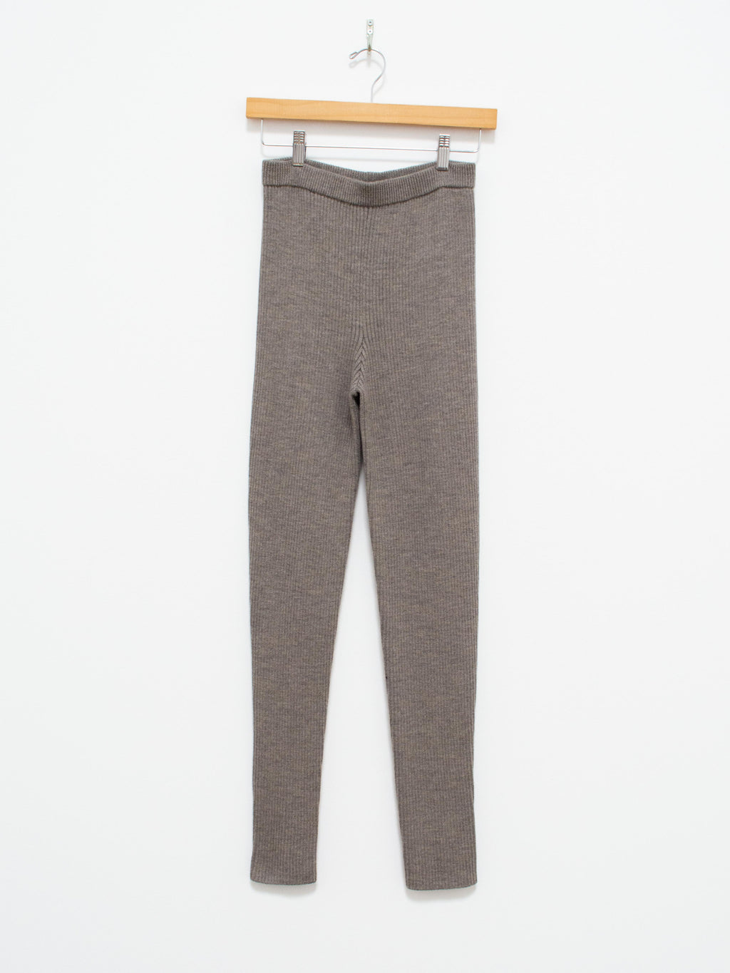 Namu Shop - Phlannel Worsted Wool Knit Rib Pants - Mix Beige