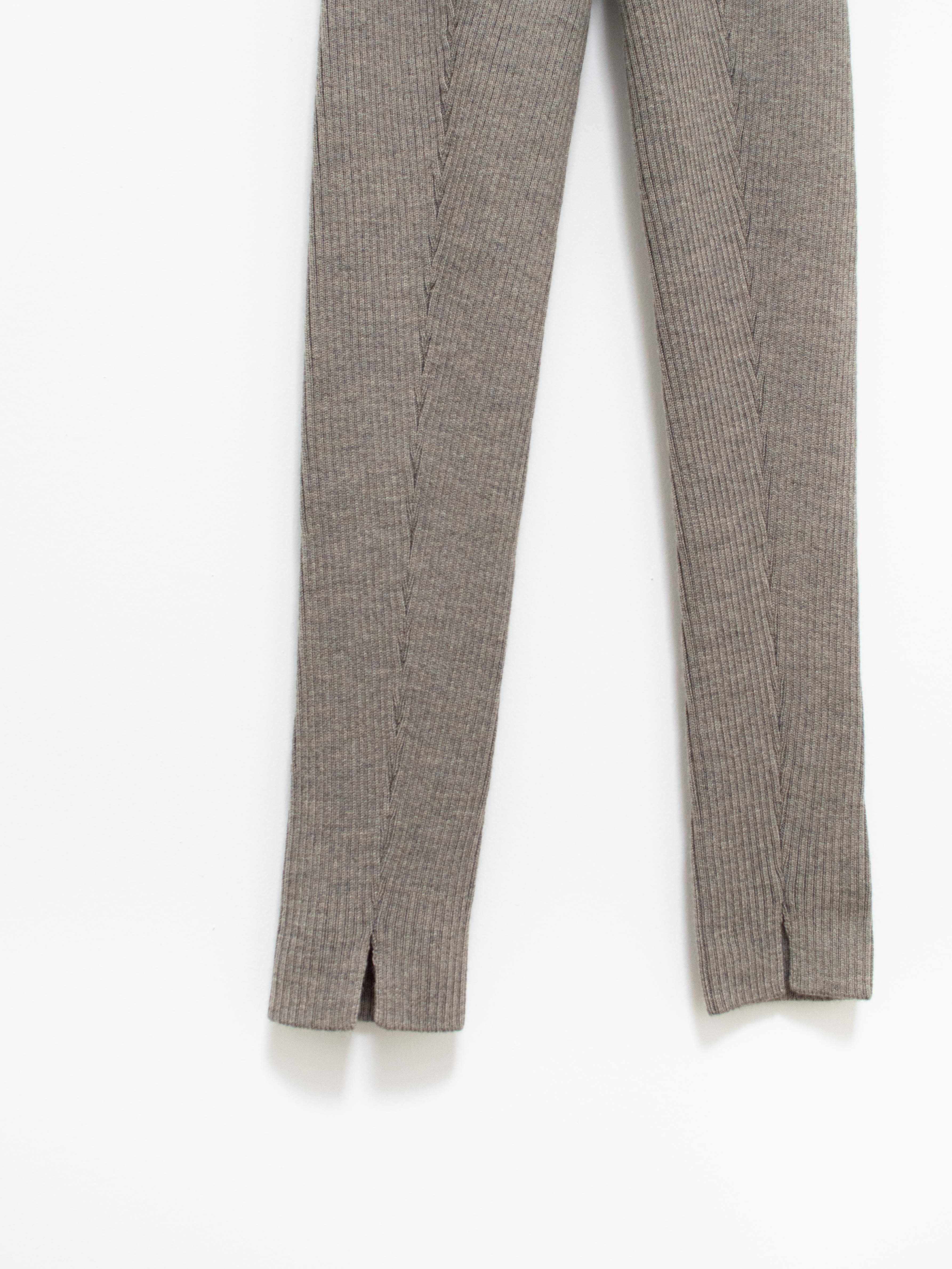 Namu Shop - Phlannel Worsted Wool Knit Rib Pants - Mix Beige
