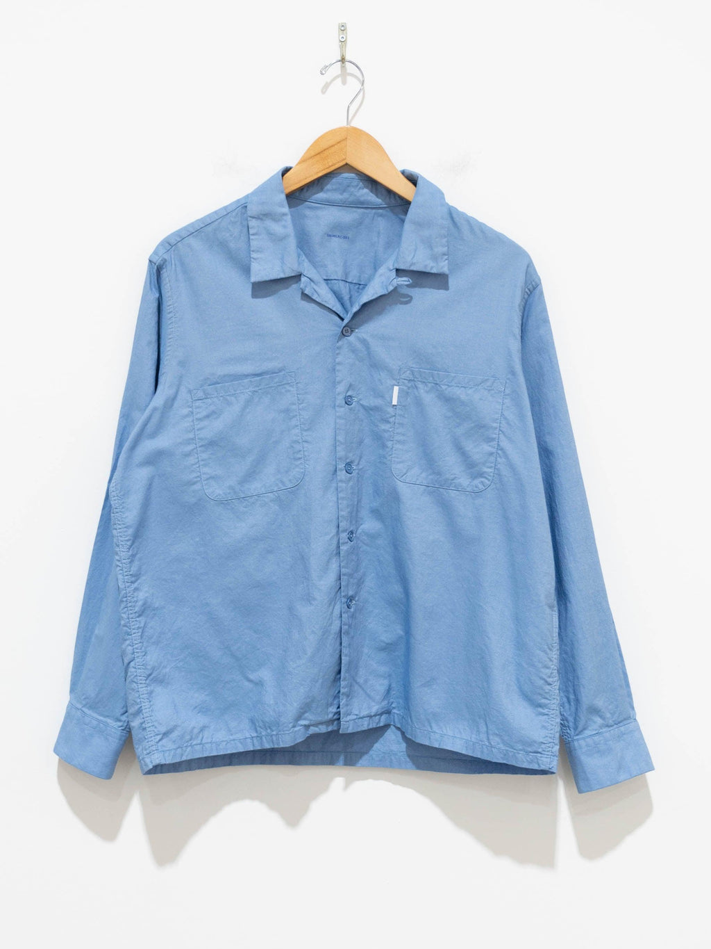 Namu Shop - S H Open Collar Shirt - Chambray Blue