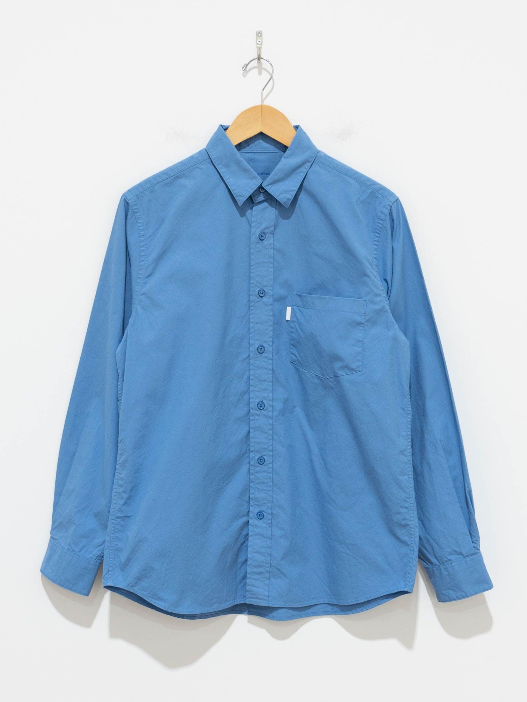 Namu Shop - S H Regular Collar Shirt - Blue