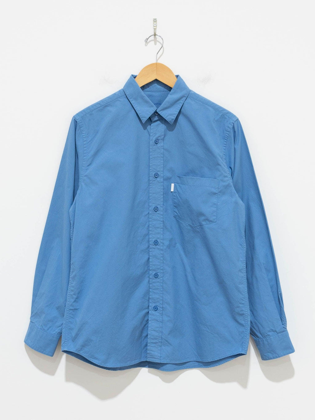 Namu Shop - S H Regular Collar Shirt - Blue