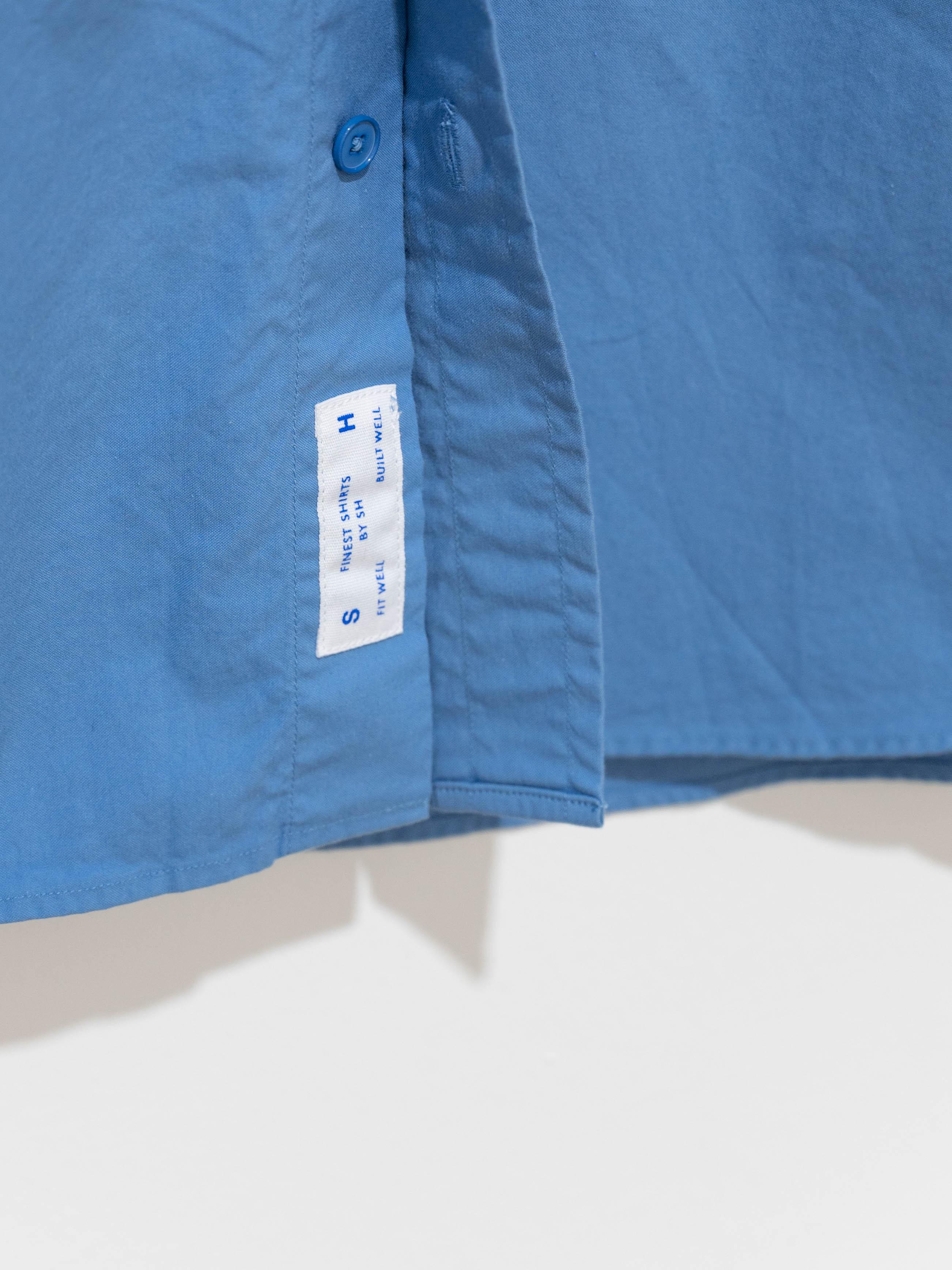 Namu Shop - S H Regular Collar Shirt - Blue