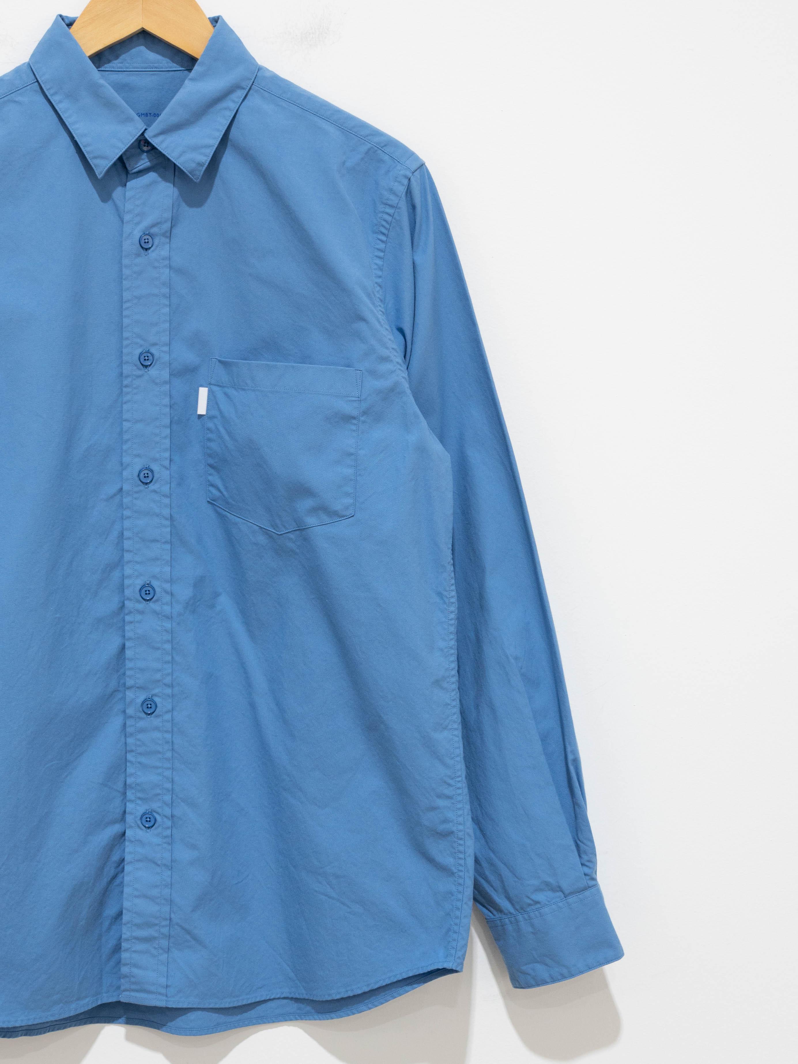 Namu Shop - S H Regular Collar Shirt - Blue