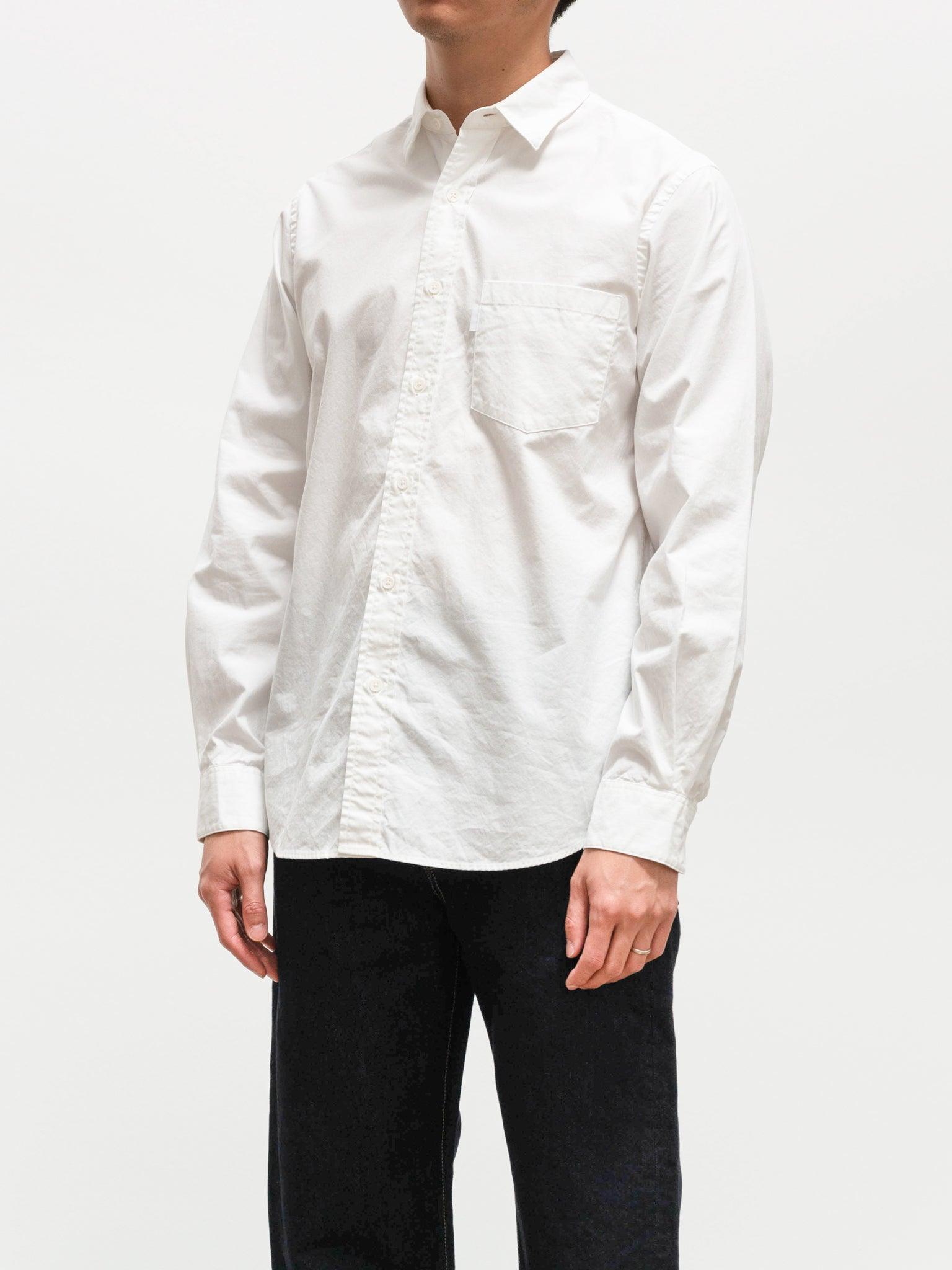 Namu Shop - S H Regular Collar Shirt - Navy