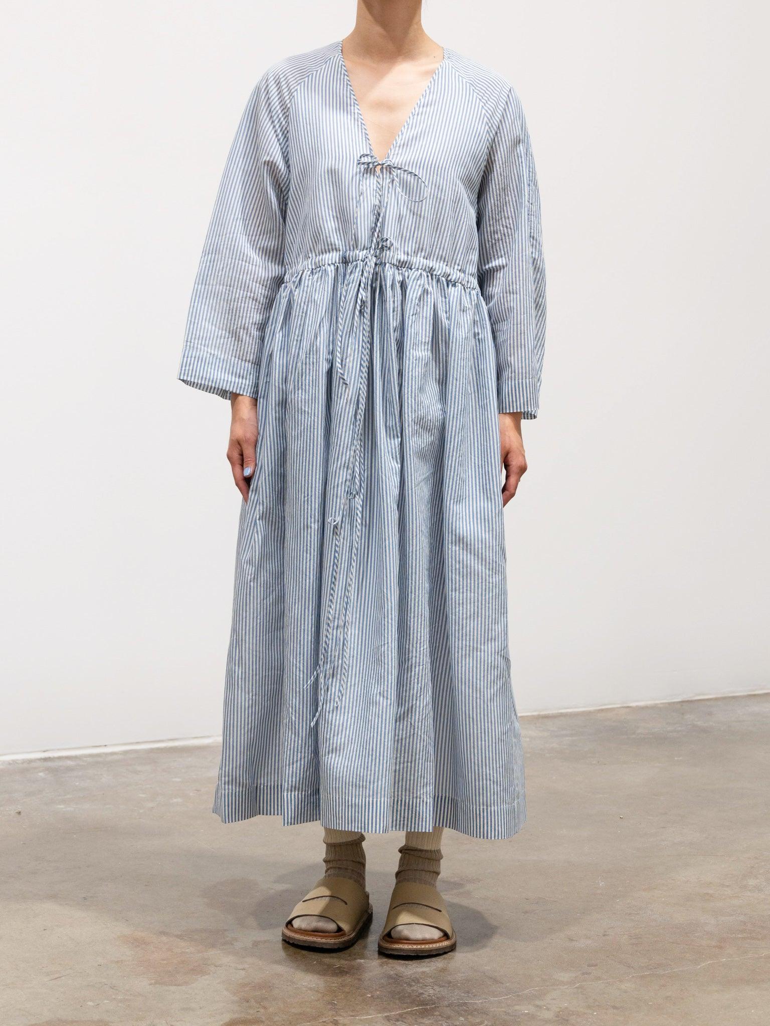 Namu Shop - Sara Lanzi Mina Dress - Organza White/Blue Stripes