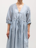 Namu Shop - Sara Lanzi Mina Dress - Organza White/Blue Stripes