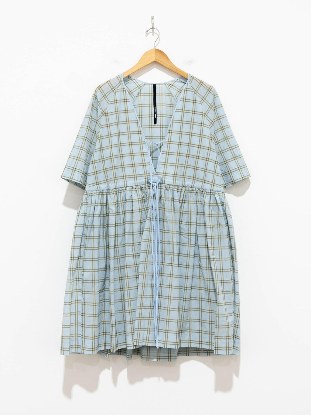 Namu Shop - Sara Lanzi Minetta Dress - Wrinkled Fil a Fil Check