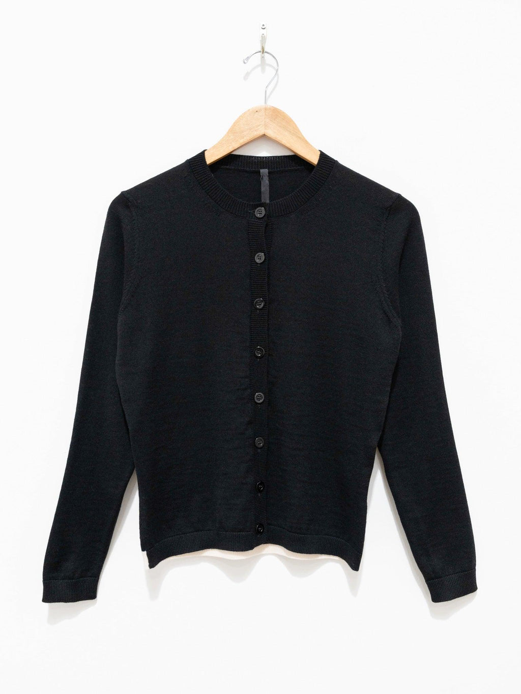 Namu Shop - Sara Lanzi Round Neck Cardigan - Black