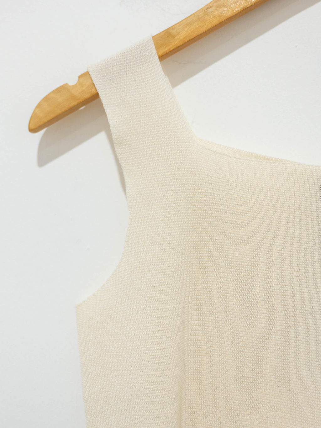Namu Shop - Sara Lanzi Squared Tank Top - Cream Light Cotton Knit