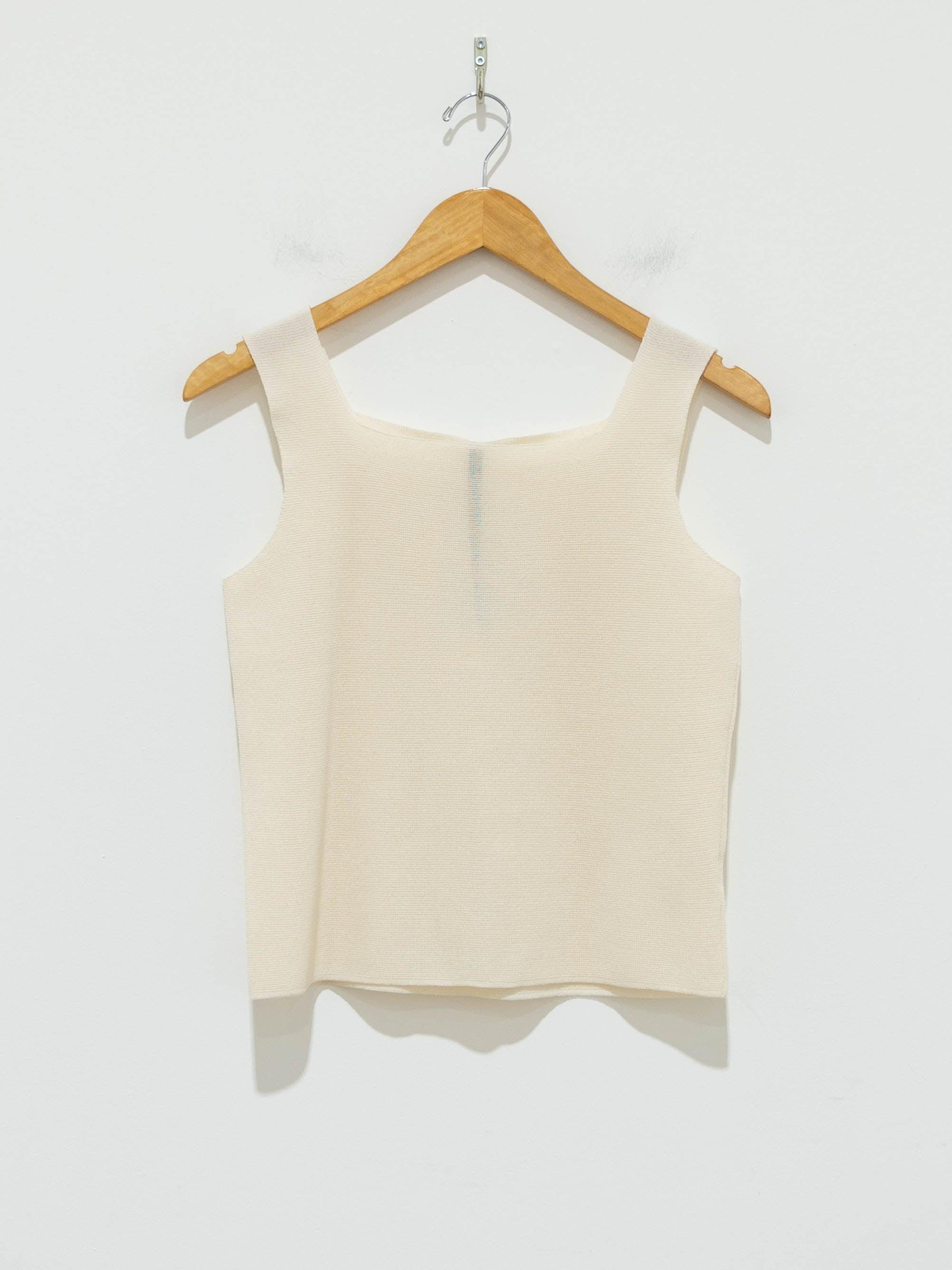 Namu Shop - Sara Lanzi Squared Tank Top - Cream Light Cotton Knit