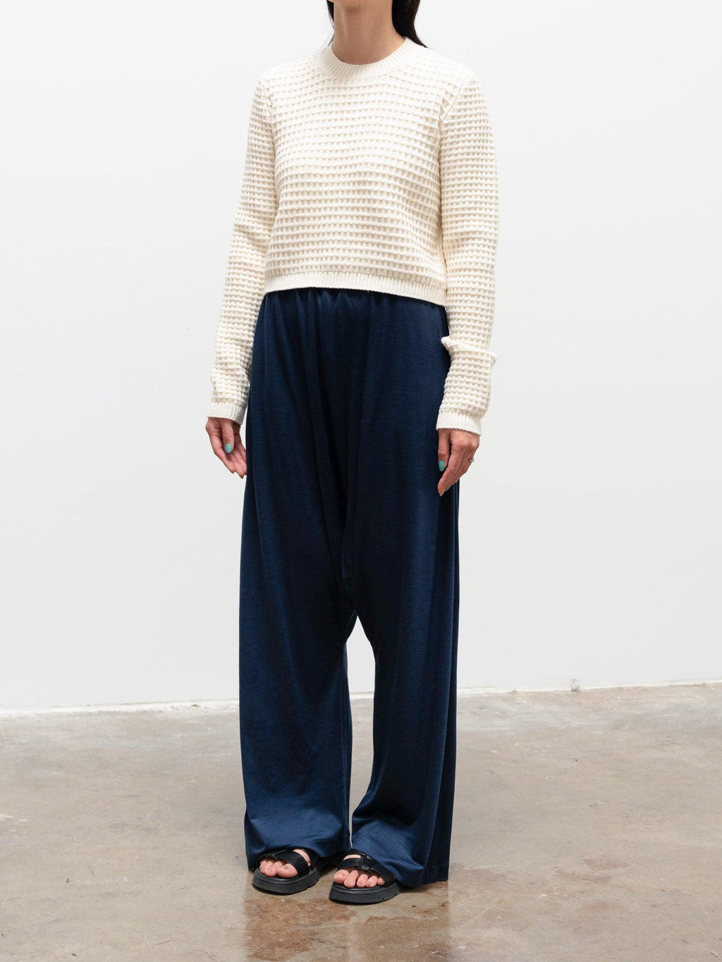 Namu Shop - Sara Lanzi Stitch Pull Knit - Milk