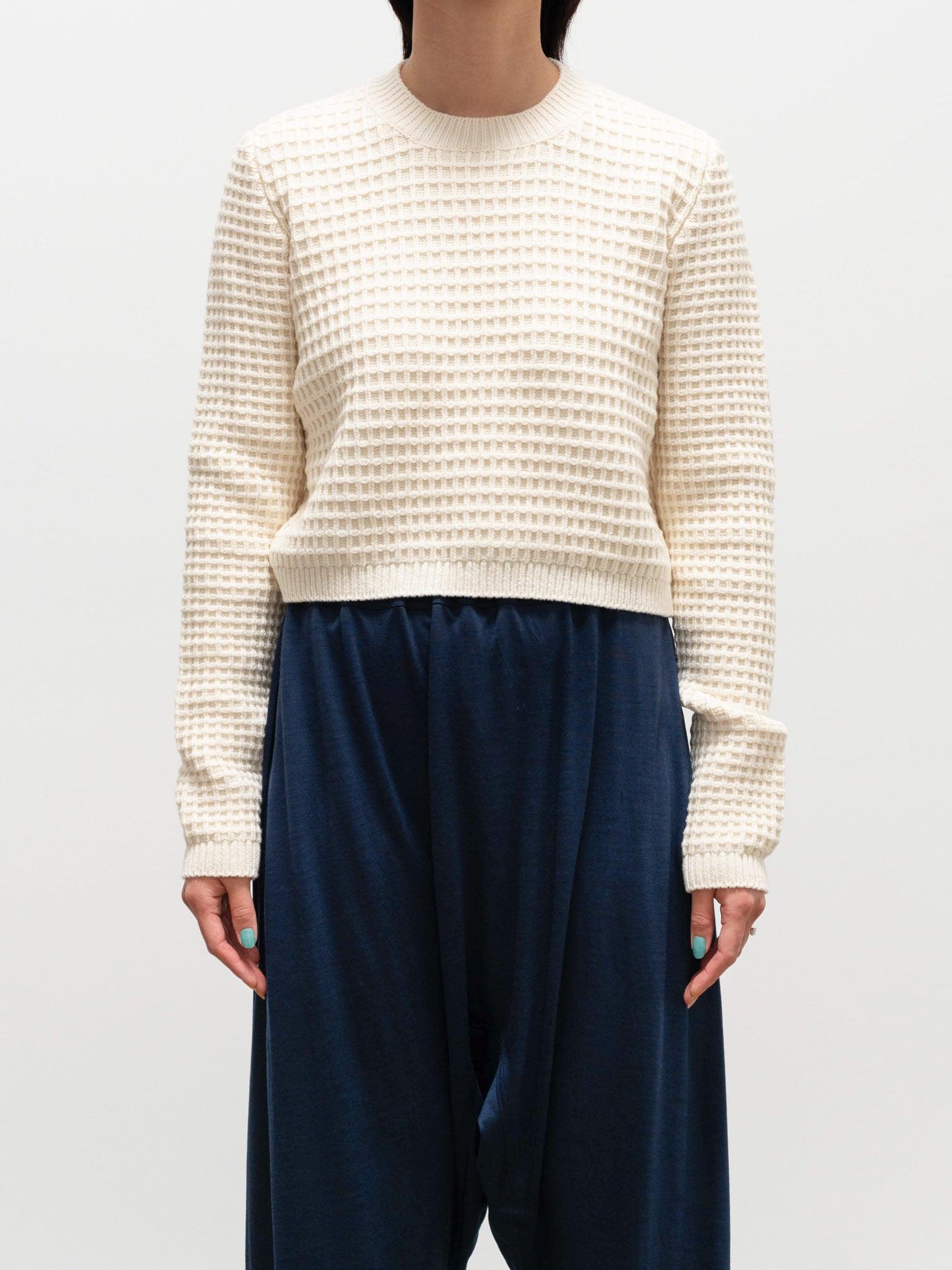 Namu Shop - Sara Lanzi Stitch Pull Knit - Milk