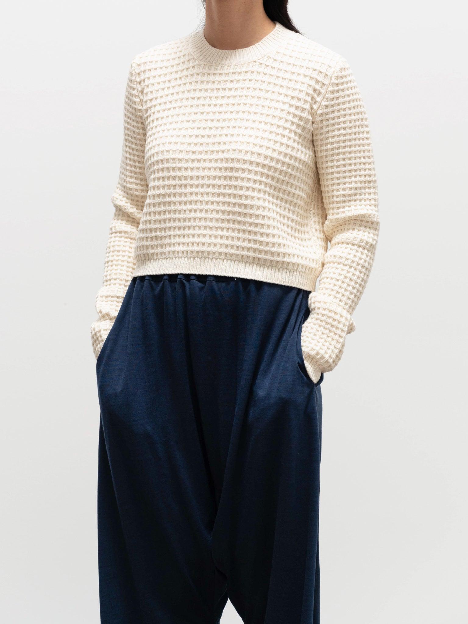 Namu Shop - Sara Lanzi Stitch Pull Knit - Milk