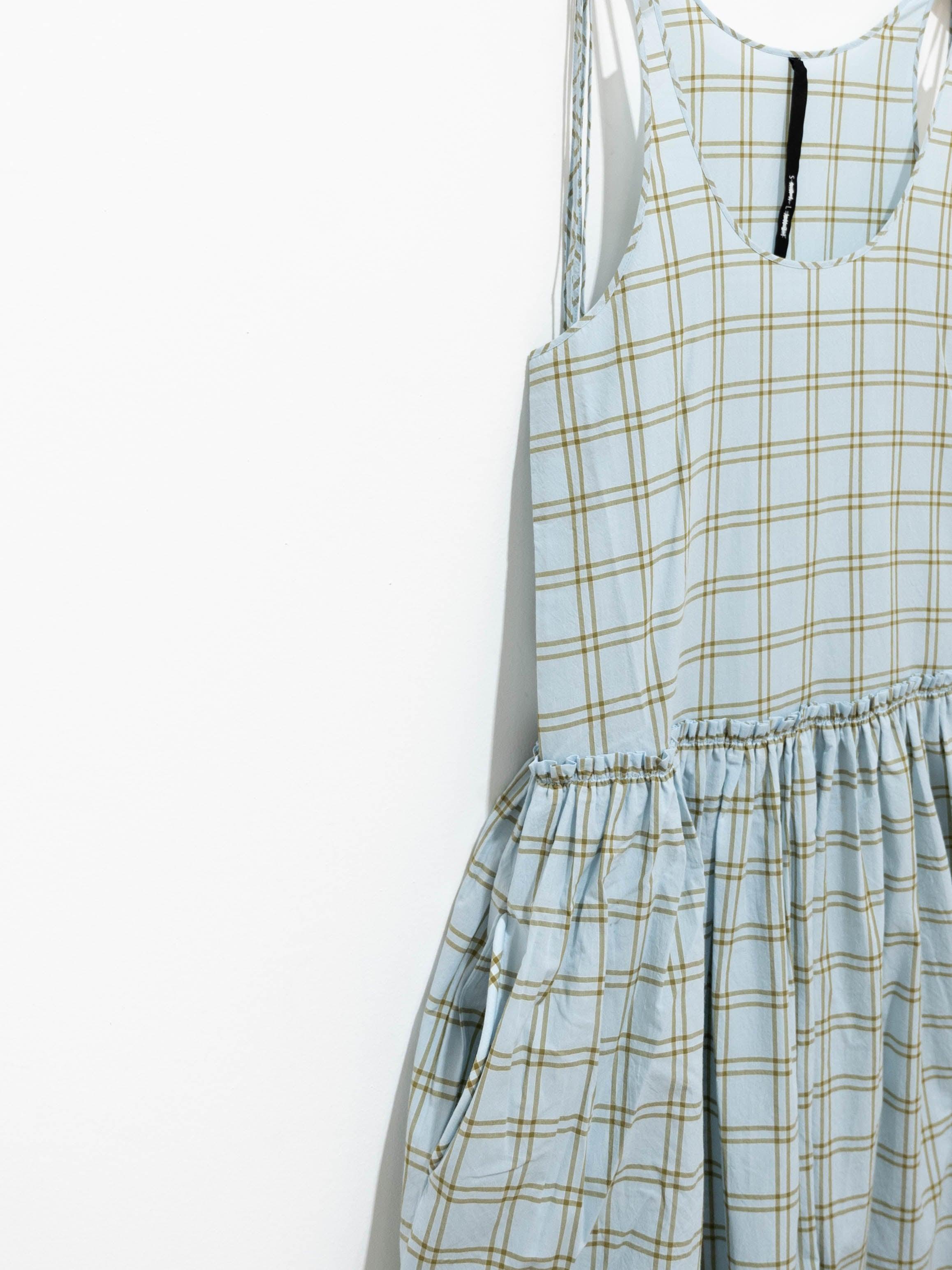 Namu Shop - Sara Lanzi Sundress - Wrinkled Fil a Fil Check