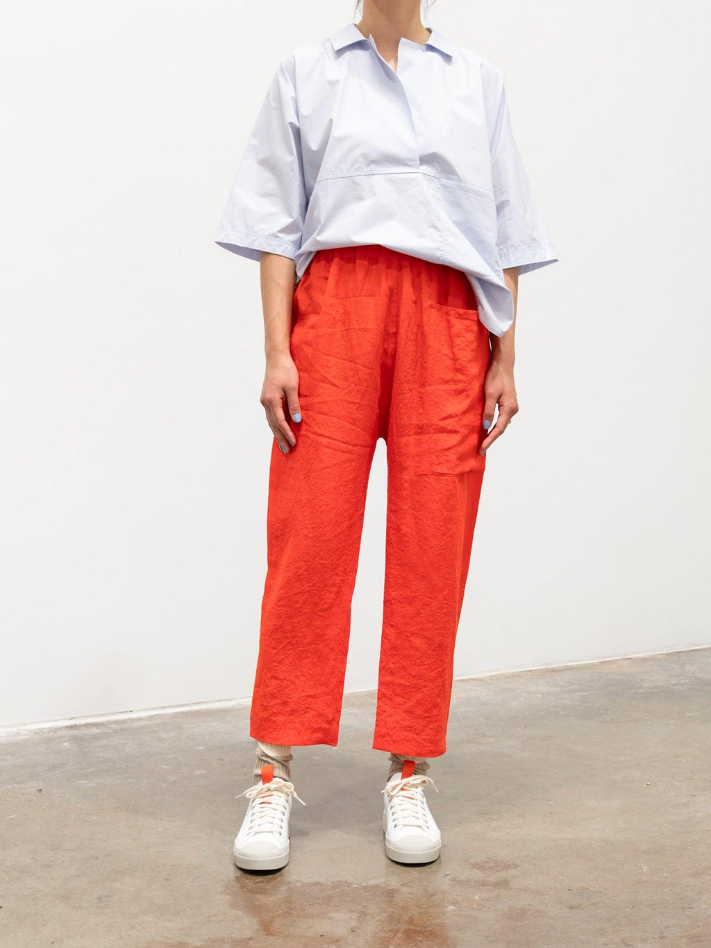 Namu Shop - Sofie D'Hoore Punch Linen Trousers - Red Pepper