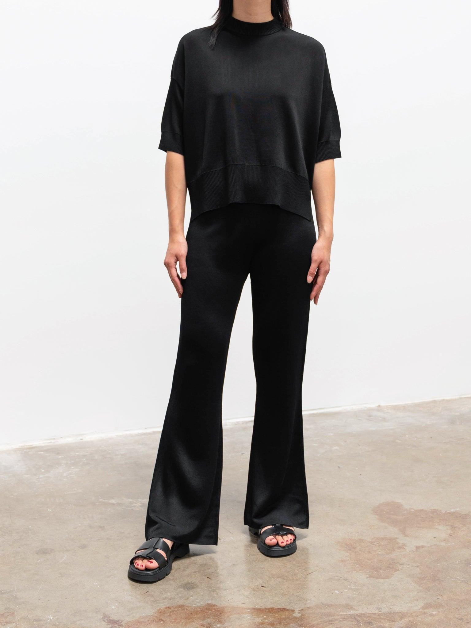 Namu Shop - Studio Nicholson Arve Kick Flare Pant - Black
