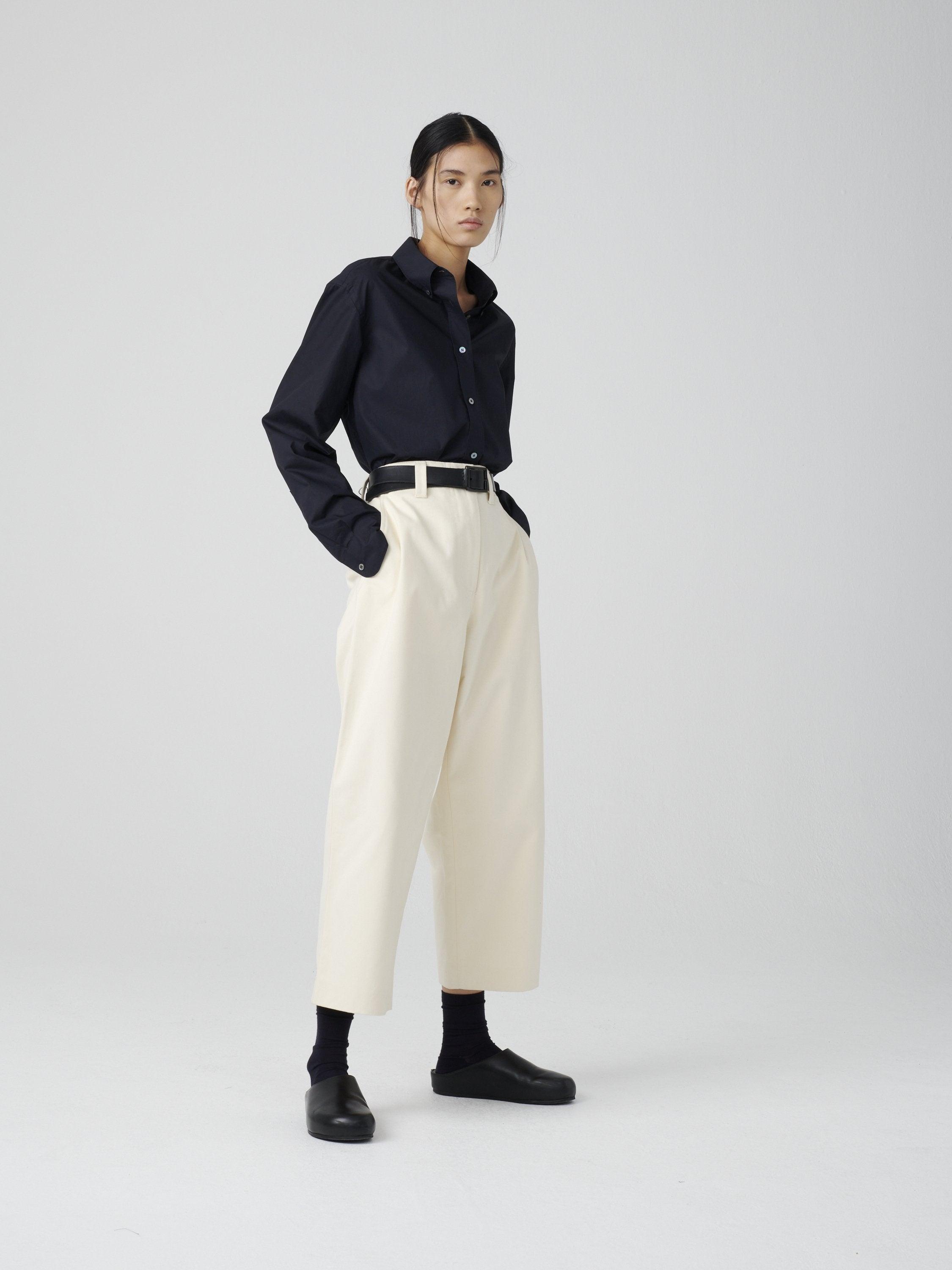 Asher Peached Cotton Twill Pants - Cream