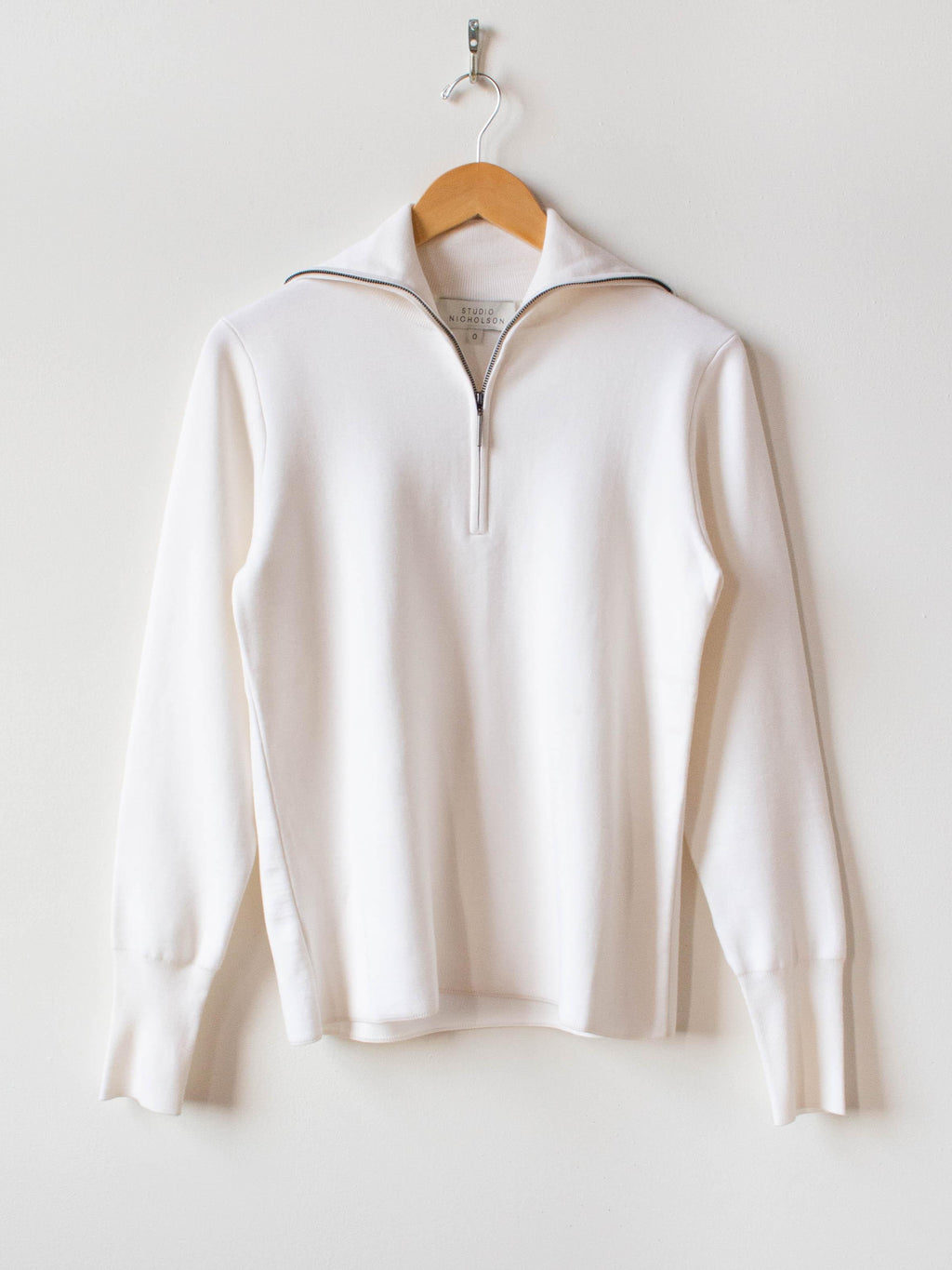 Namu Shop - Studio Nicholson Auguste Merino Silk Cashmere Zip Up Knit - Milk