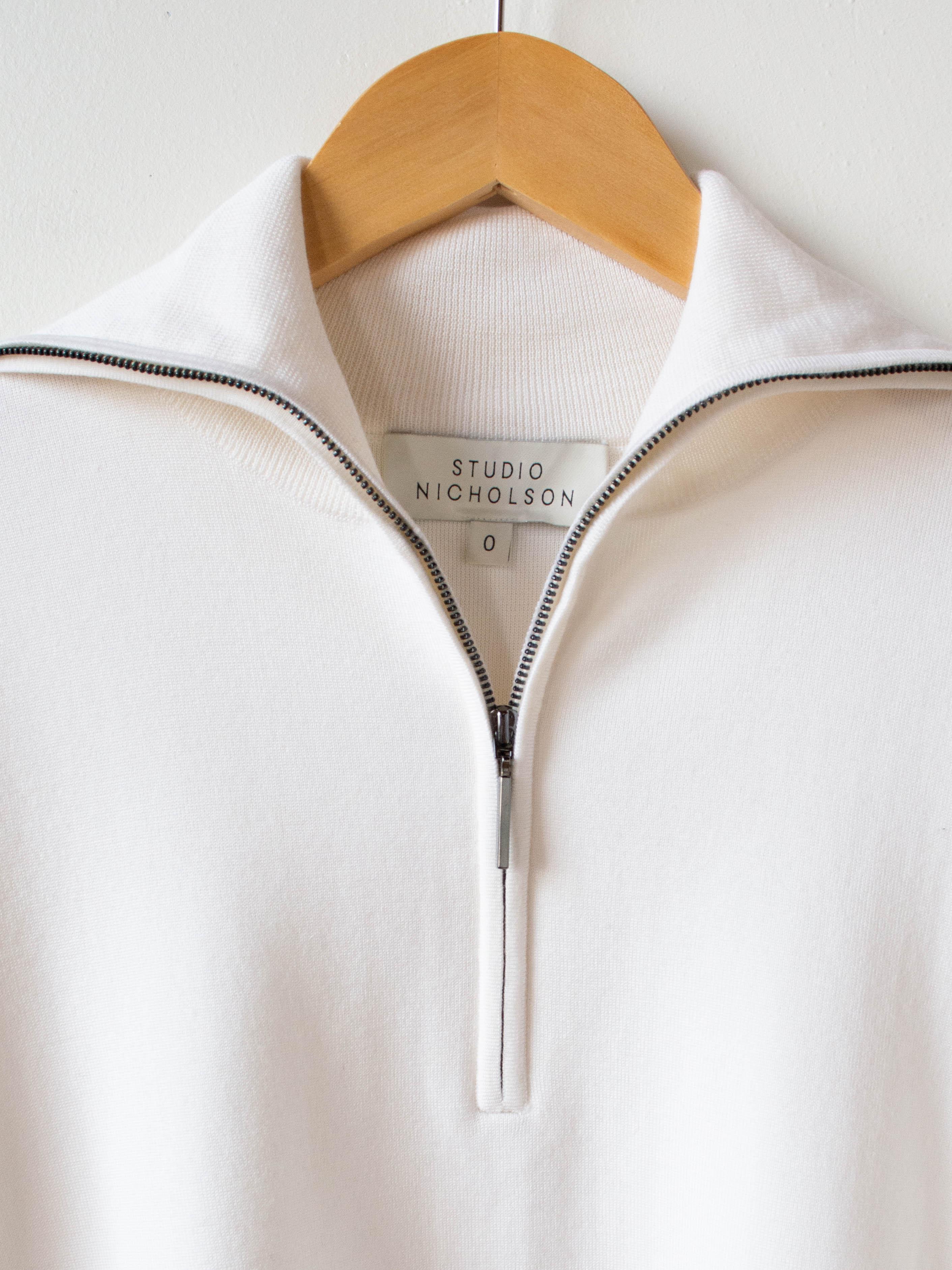 Namu Shop - Studio Nicholson Auguste Merino Silk Cashmere Zip Up Knit - Milk