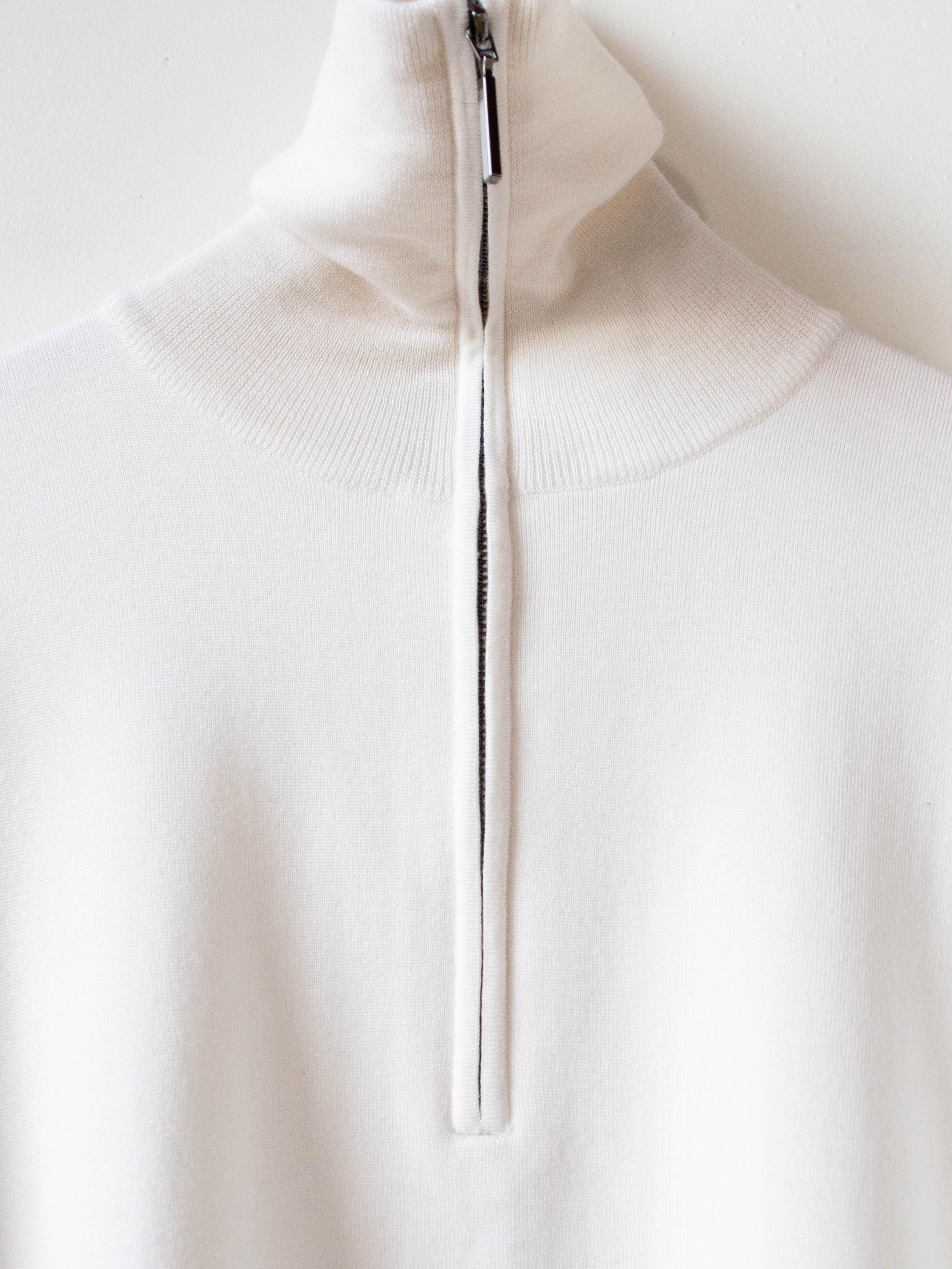 Namu Shop - Studio Nicholson Auguste Merino Silk Cashmere Zip Up Knit - Milk