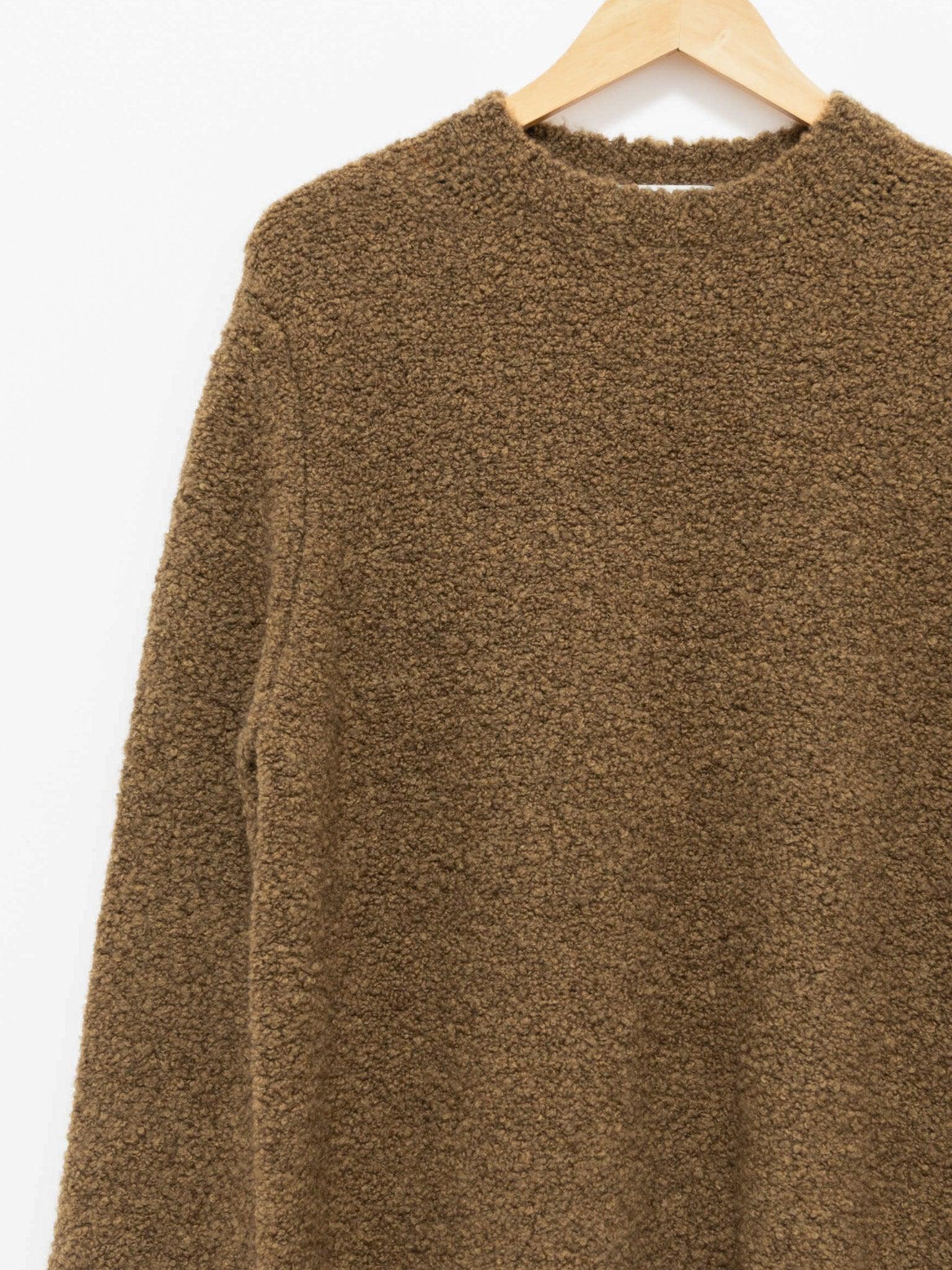 Namu Shop - Studio Nicholson Bose Merino Yak Boucle Crewneck Knit - Dark Lentil