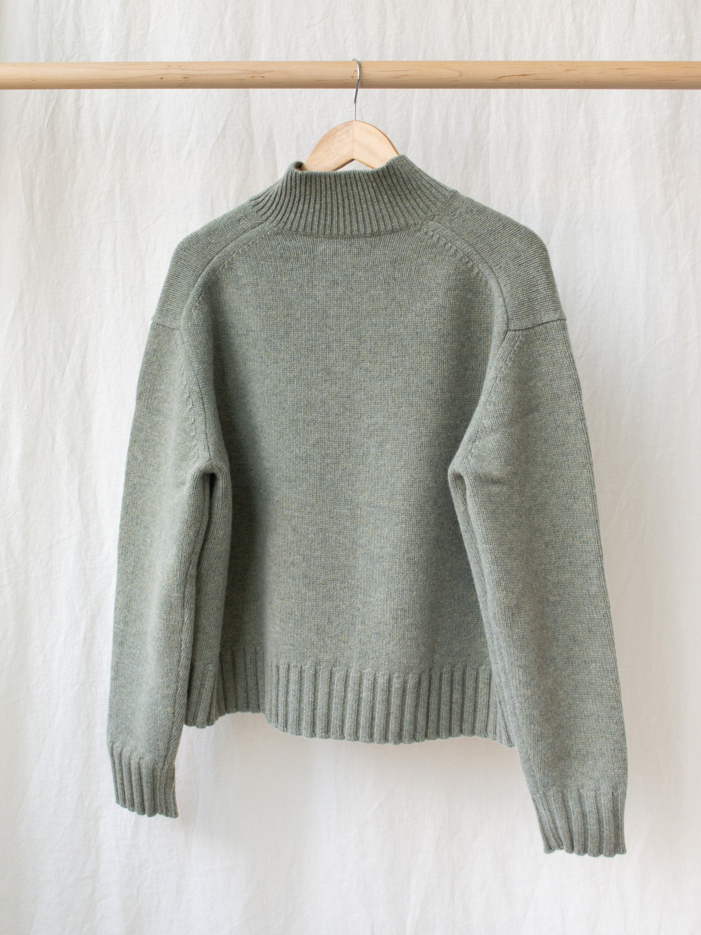 Namu Shop - Studio Nicholson British Lambswool Collar Knit - Matcha