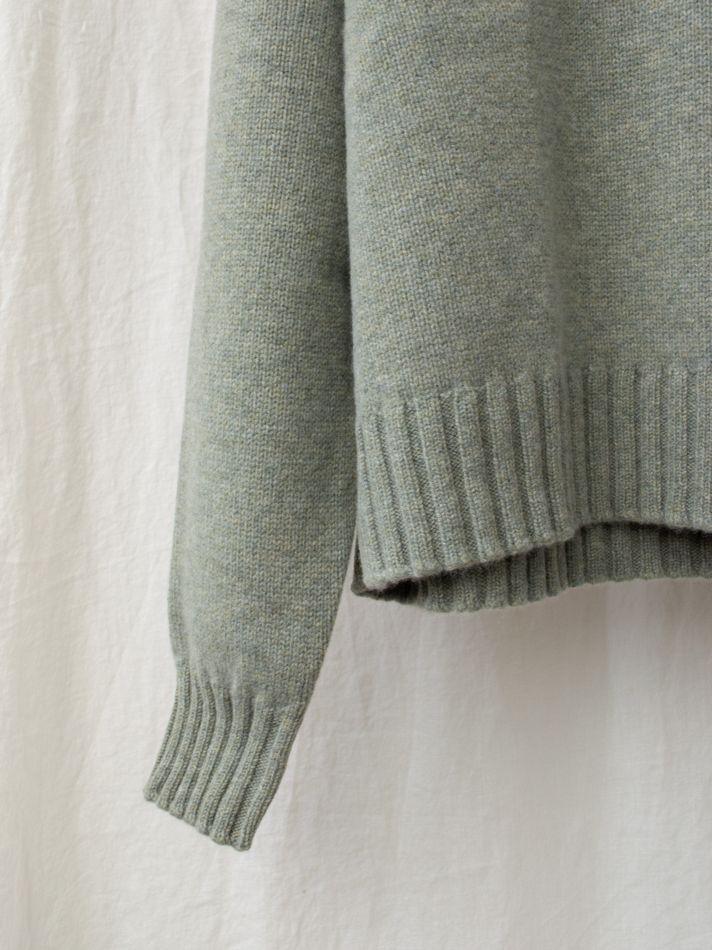 Namu Shop - Studio Nicholson British Lambswool Collar Knit - Matcha