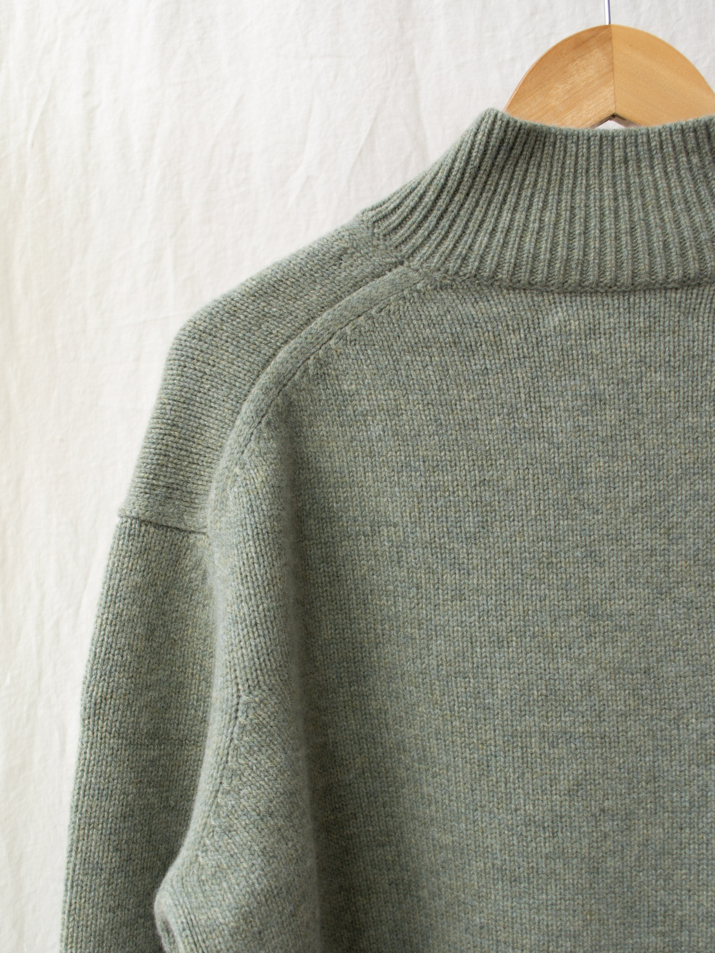 Namu Shop - Studio Nicholson British Lambswool Collar Knit - Matcha