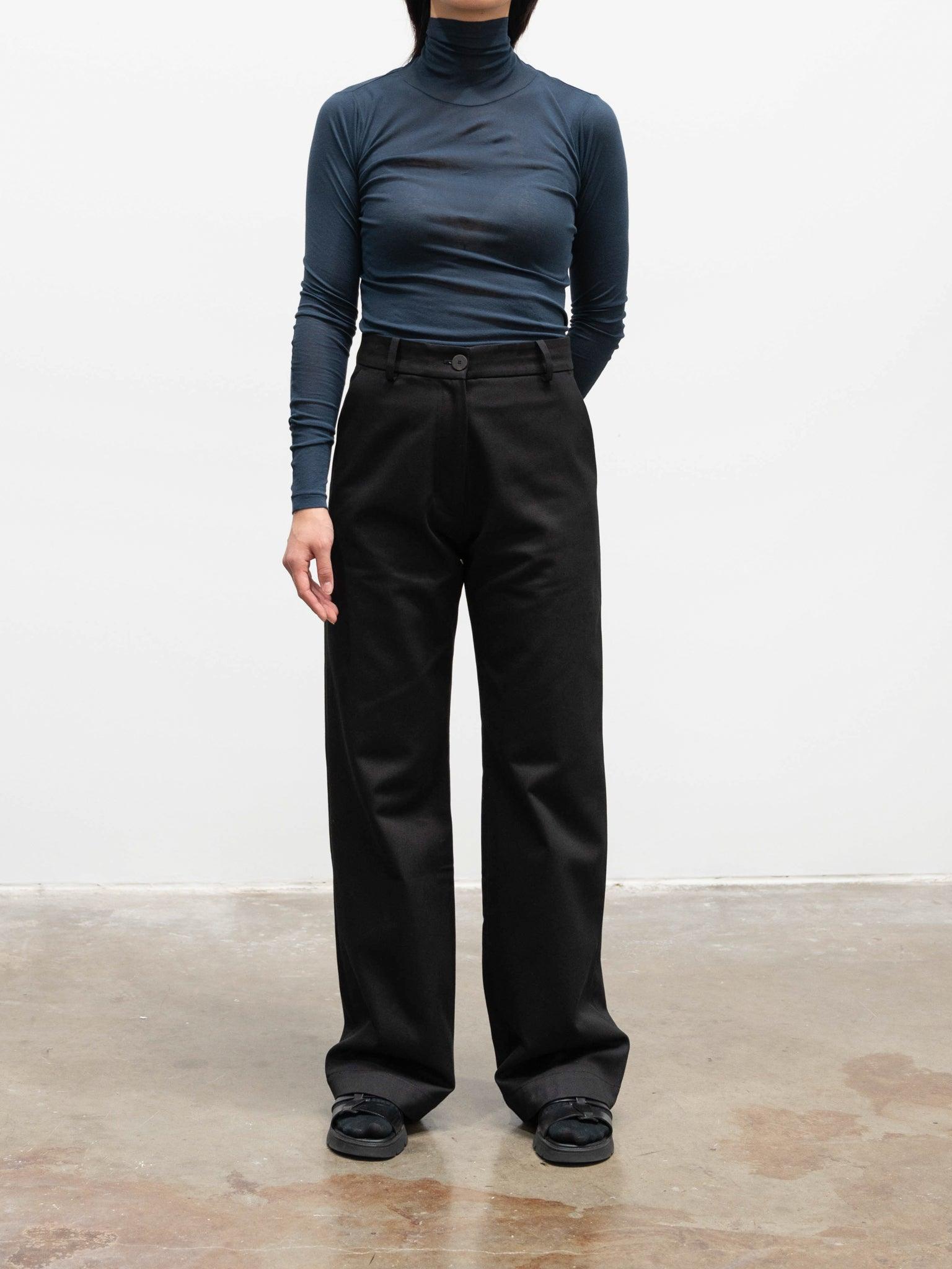 Namu Shop - Studio Nicholson Corbu Slim Flare Pant - Black