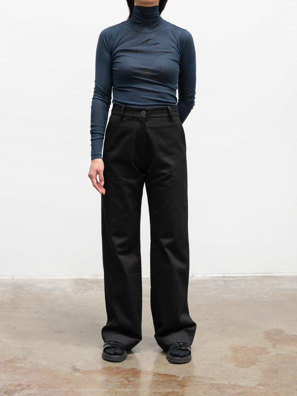 Namu Shop - Studio Nicholson Corbu Slim Flare Pant - Black