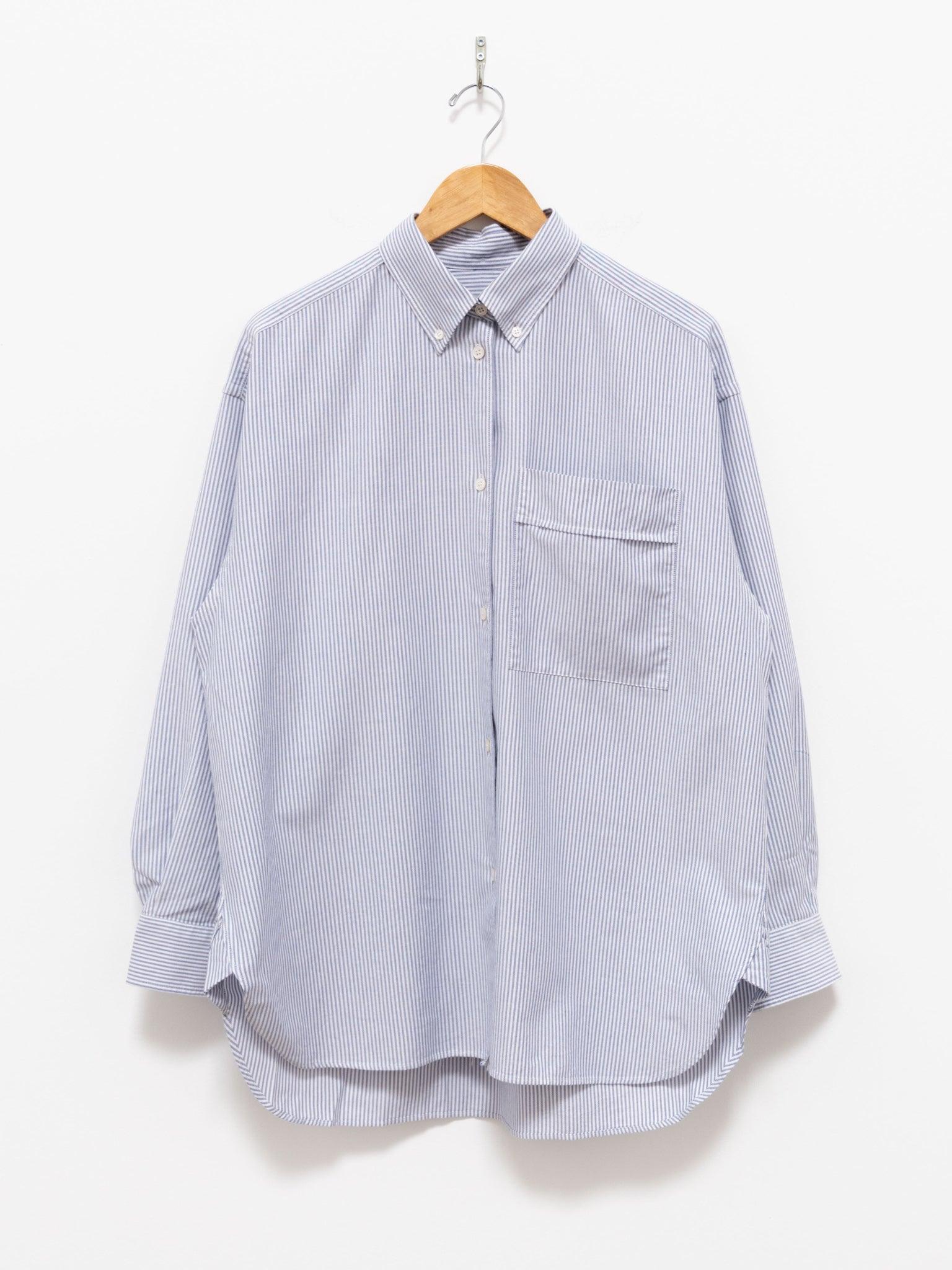 Namu Shop - Studio Nicholson Creed Oxford Shirt - Cornflower Stripe