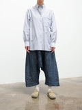 Namu Shop - Studio Nicholson Creed Oxford Shirt - Cornflower Stripe