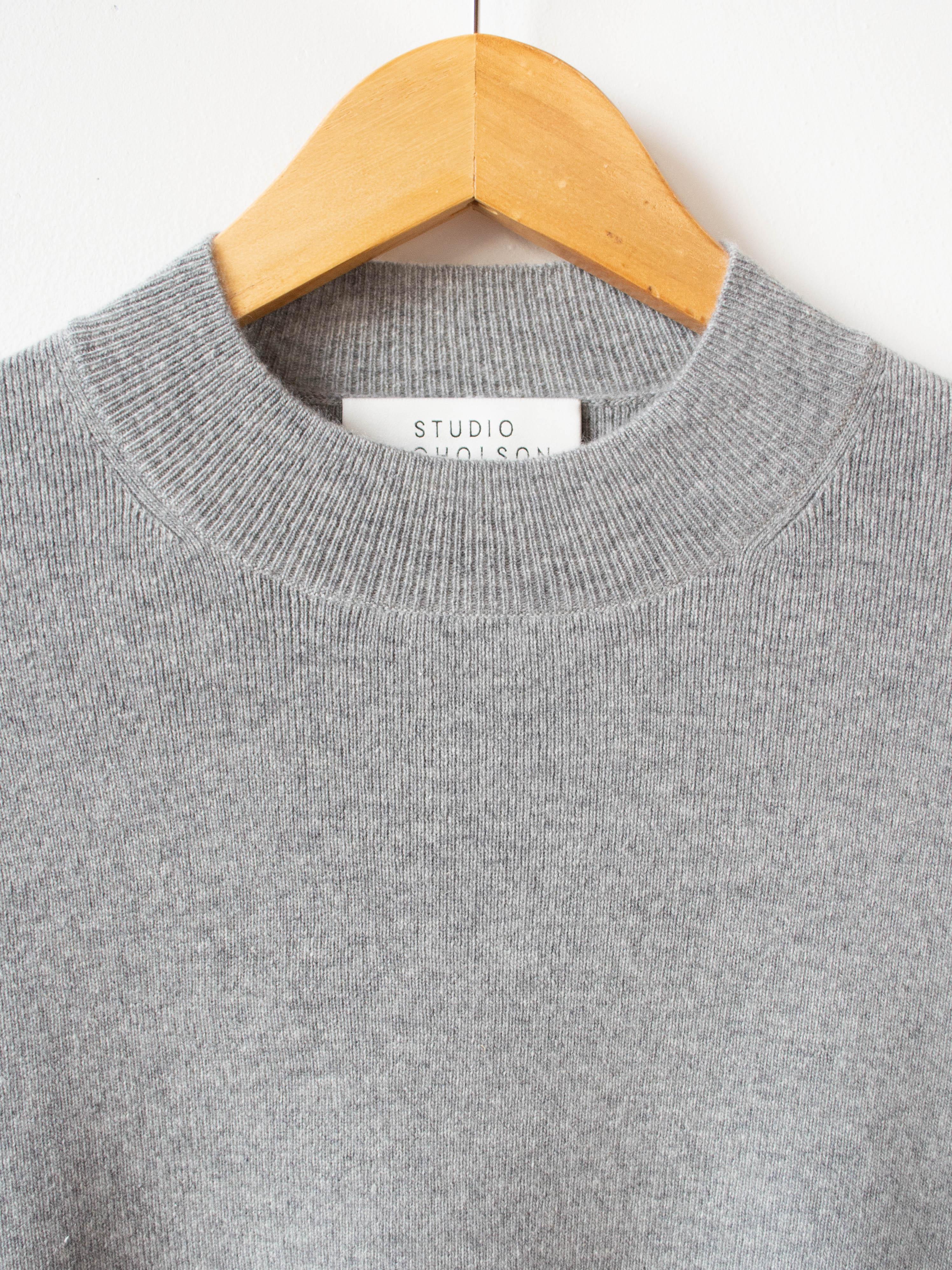 Namu Shop - Studio Nicholson Garde Merino Cashmere Crewneck Knit - Gray Marl