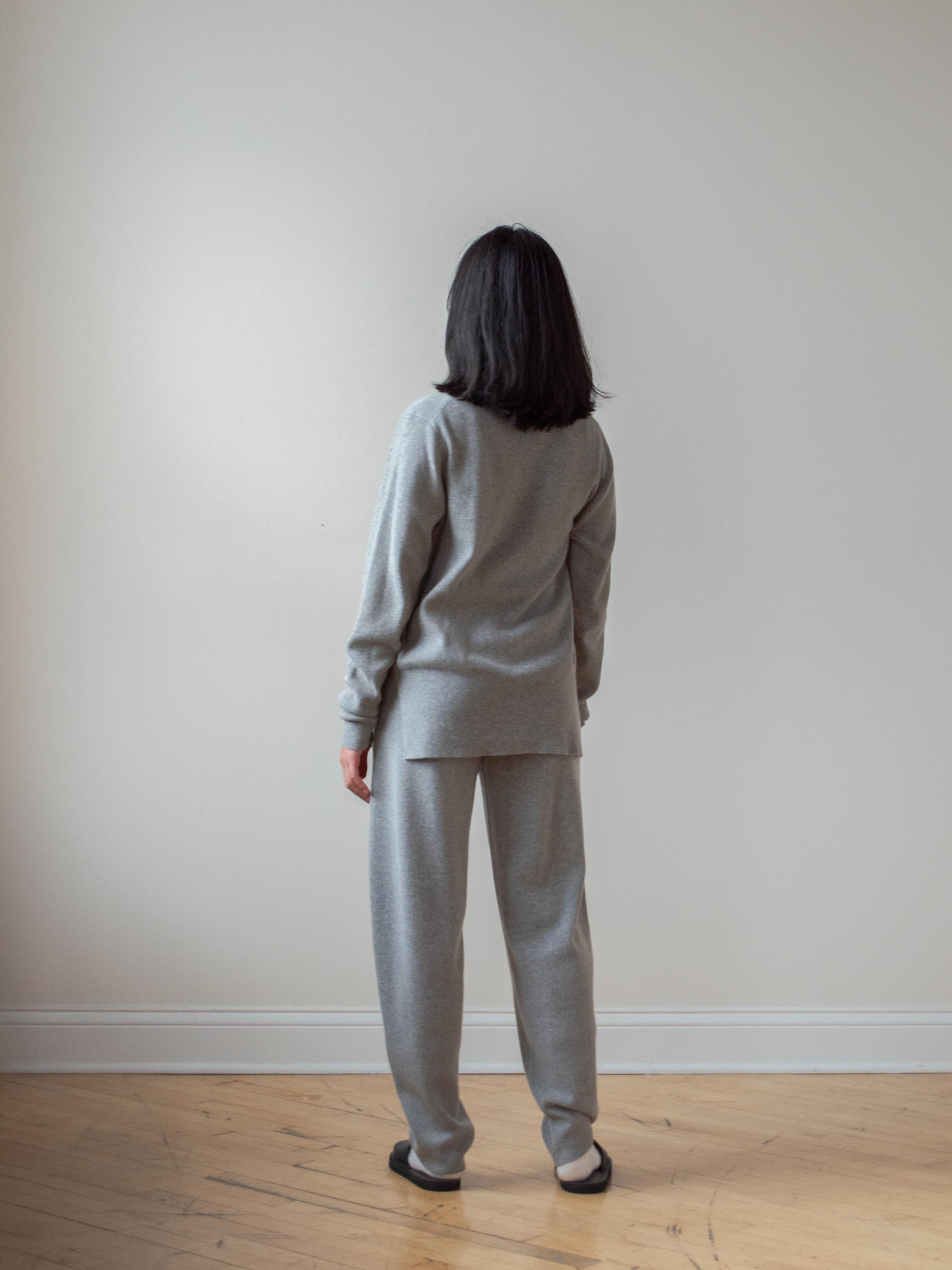 Namu Shop - Studio Nicholson Hable Merino Cashmere Rounded Pant - Gray Marl