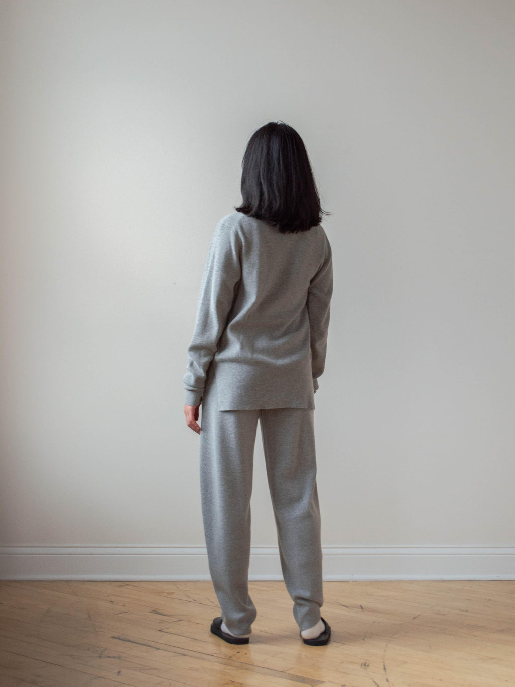 Namu Shop - Studio Nicholson Hable Merino Cashmere Rounded Pant - Gray Marl