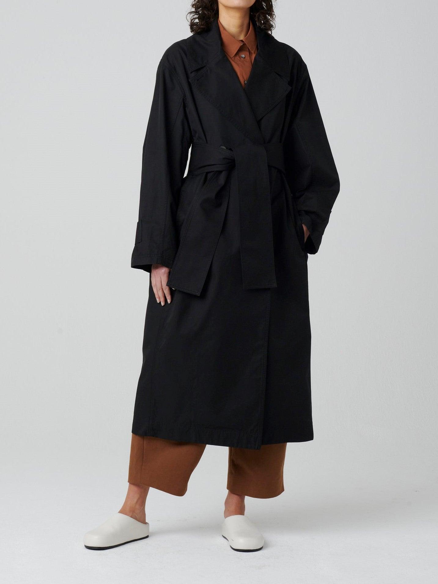 Namu Shop - Studio Nicholson Hirst Double Breasted Coat - Darkest Navy