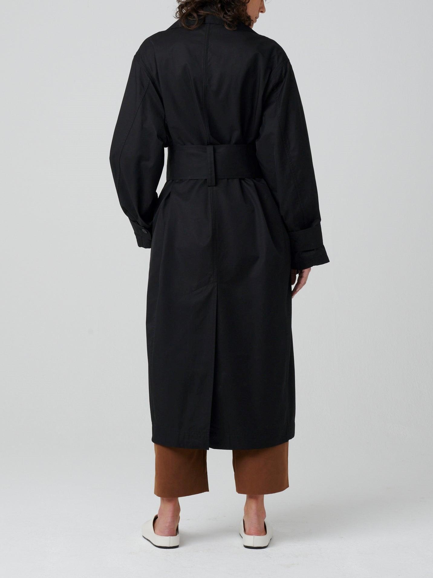 Namu Shop - Studio Nicholson Hirst Double Breasted Coat - Darkest Navy
