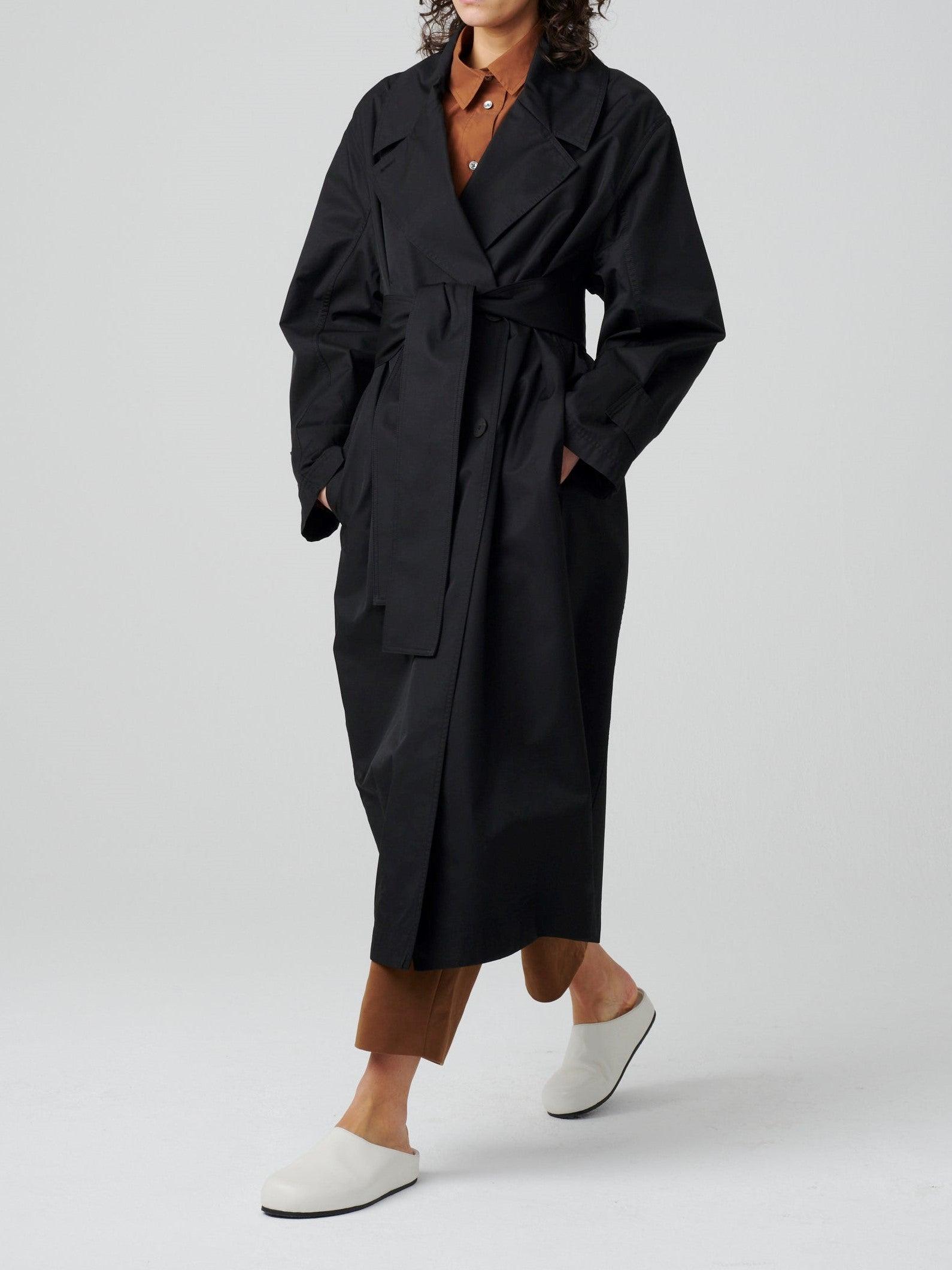 Namu Shop - Studio Nicholson Hirst Double Breasted Coat - Darkest Navy