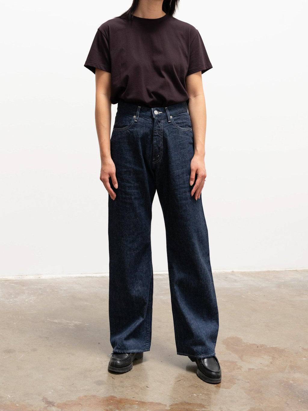 Namu Shop - Studio Nicholson Marine Perfect Tee - Black Grape