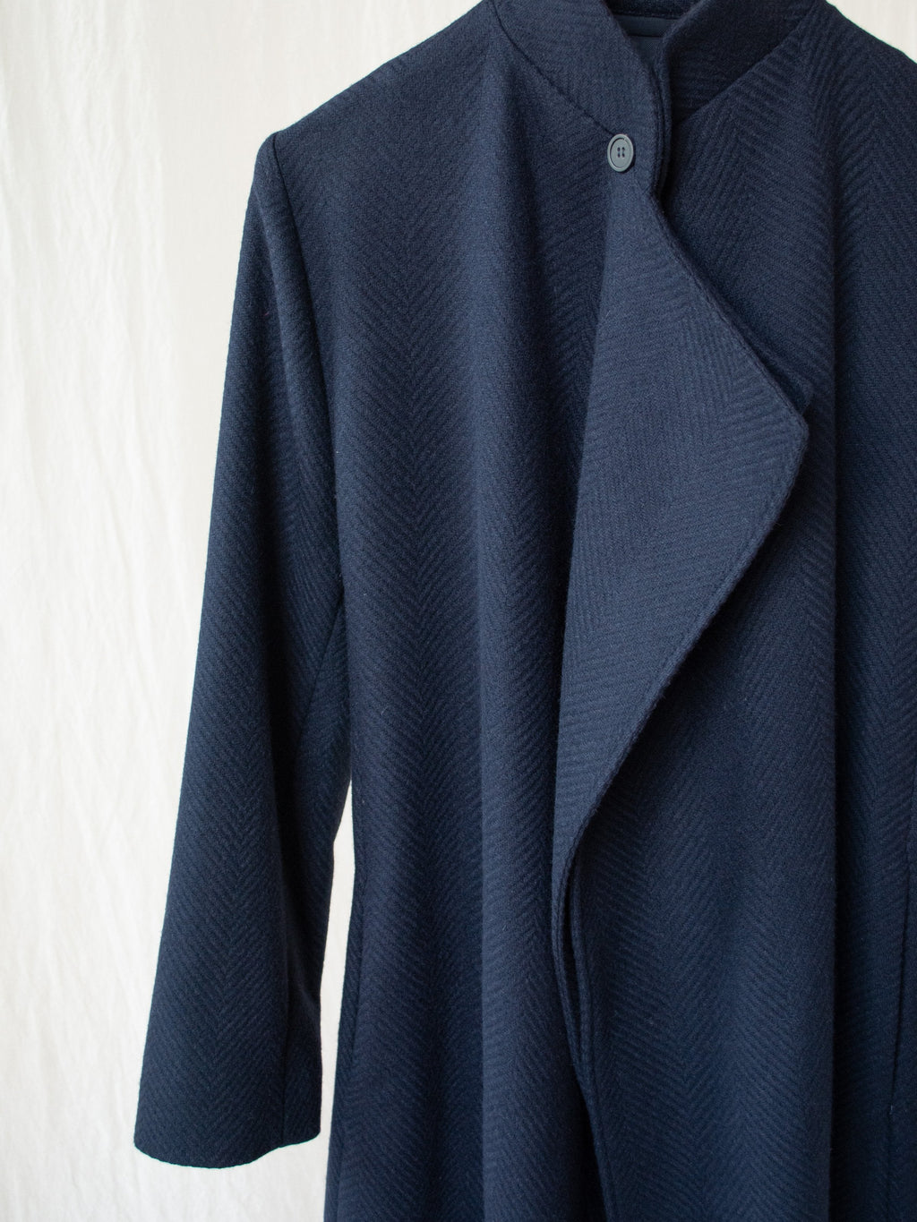 Namu Shop - Studio Nicholson Parsec Herringbone Drape Wrap Wool Coat