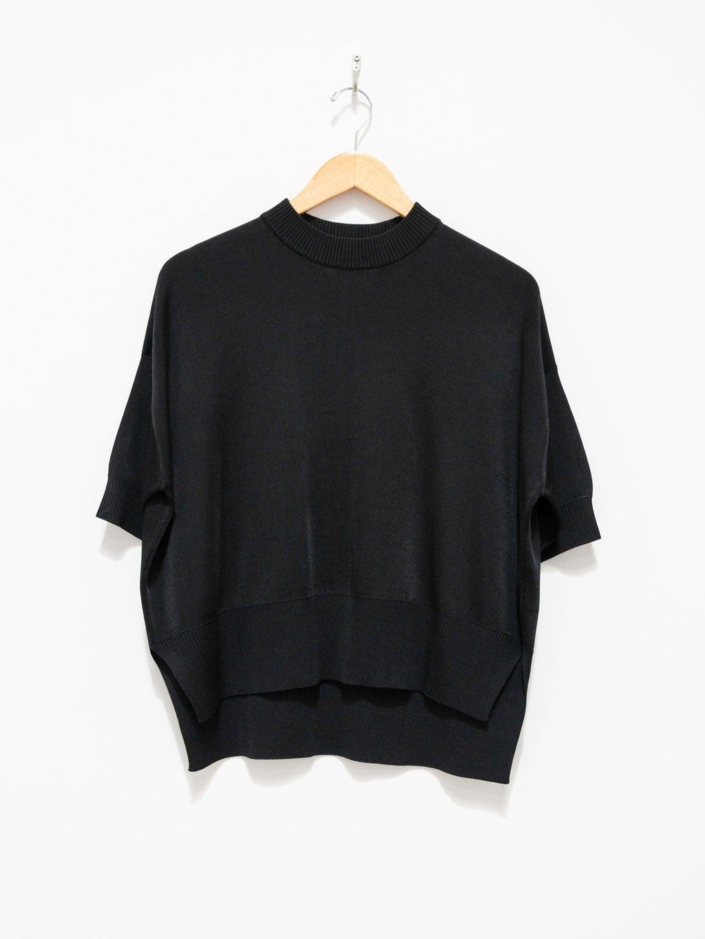 Namu Shop - Studio Nicholson Tonneau Short Sleeve Crewneck Knit - Black