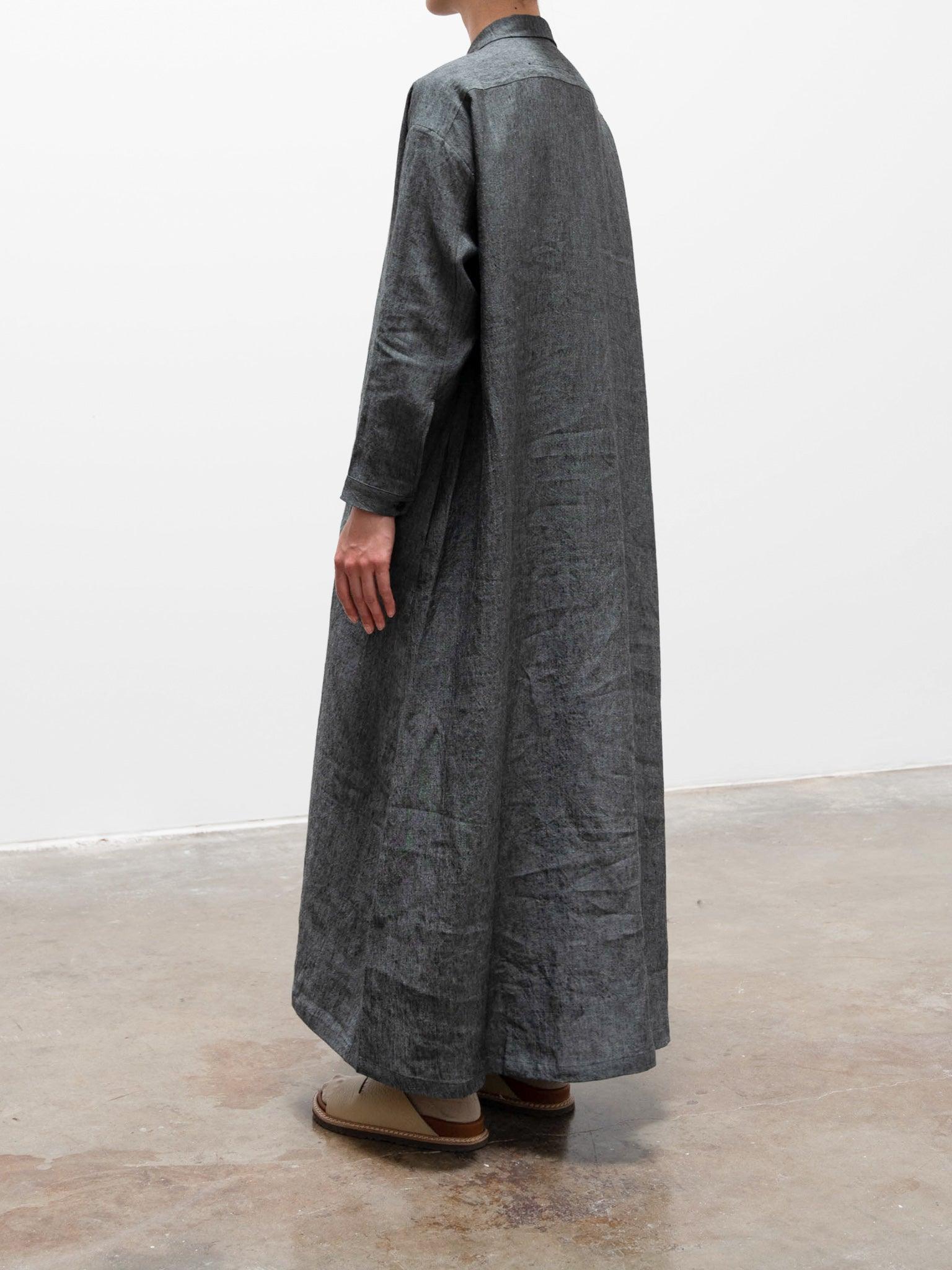Namu Shop - Toogood The Draughtsman Dress - Blue Slate Laundered Linen