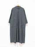 Namu Shop - Toogood The Draughtsman Dress - Blue Slate Laundered Linen