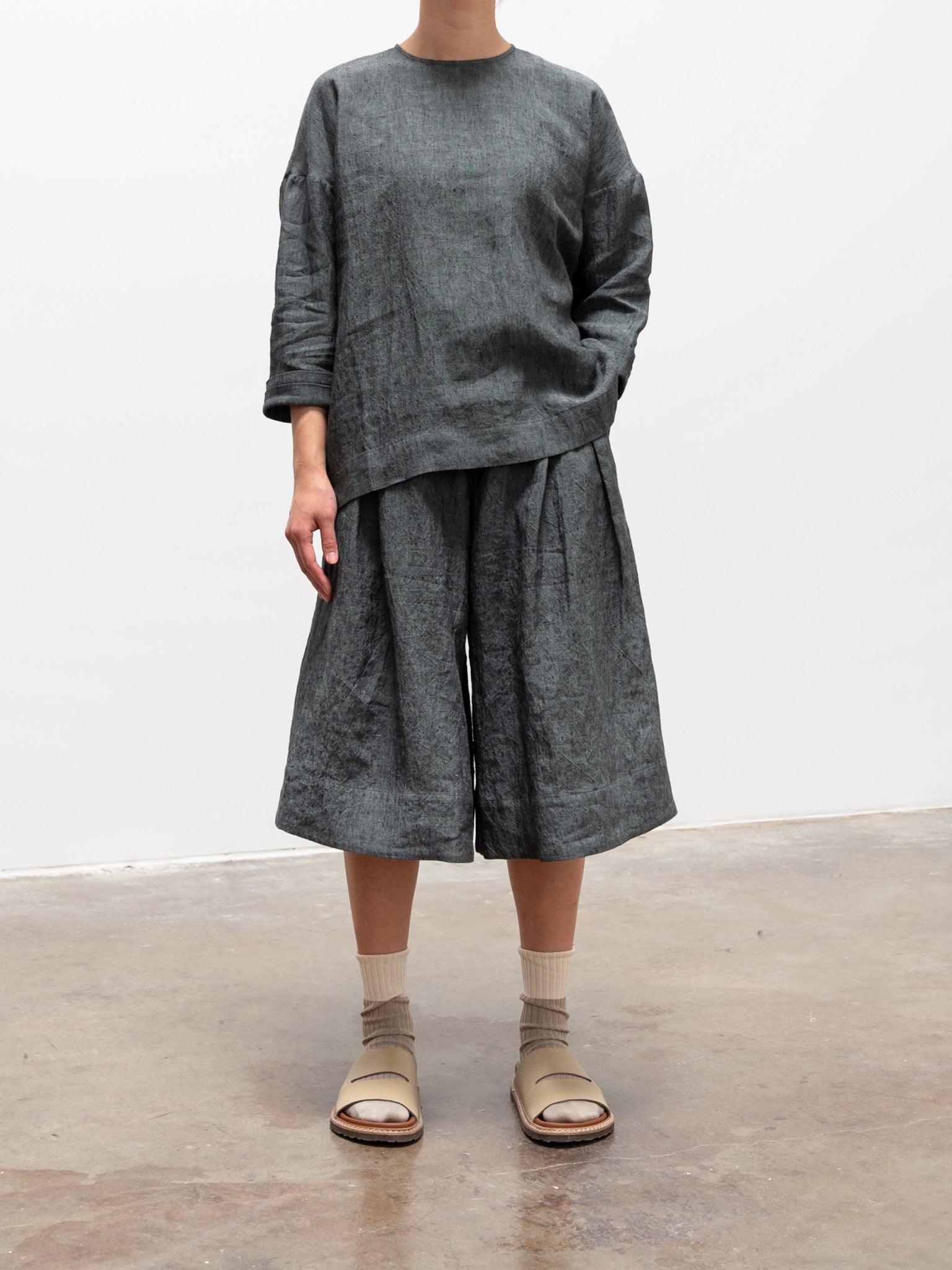 Namu Shop - Toogood The Landscaper Shorts - Blue Slate Laundered Linen