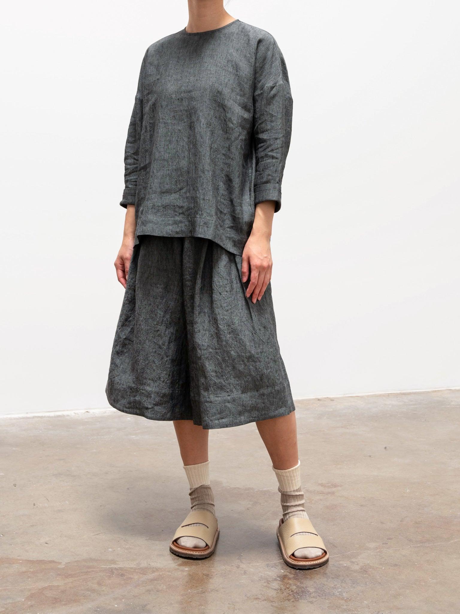 Namu Shop - Toogood The Landscaper Shorts - Blue Slate Laundered Linen