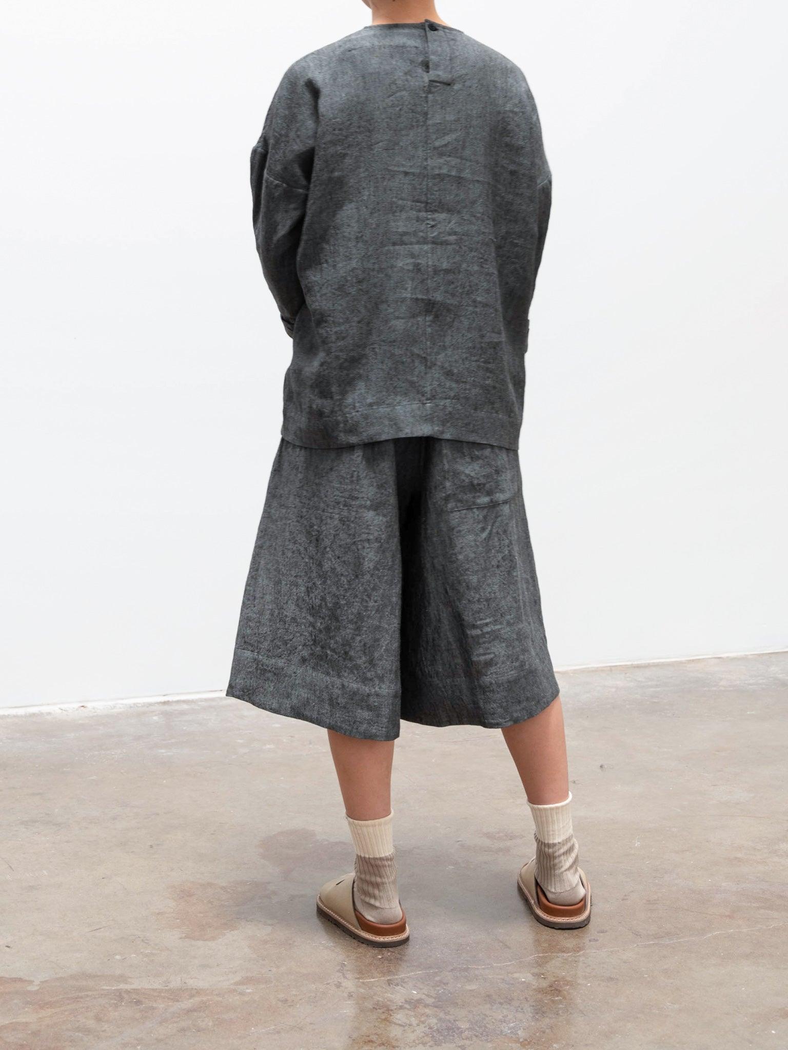 Namu Shop - Toogood The Landscaper Shorts - Blue Slate Laundered Linen