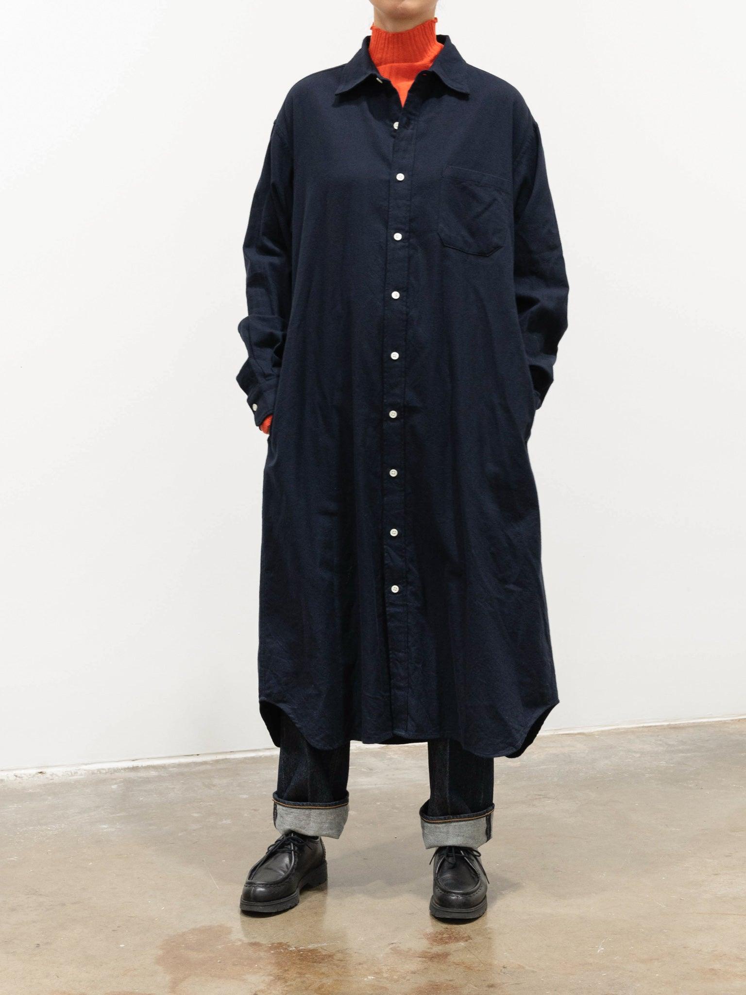 Namu Shop - ts(s) Brushed Cotton Twill Shirt Dress - Navy
