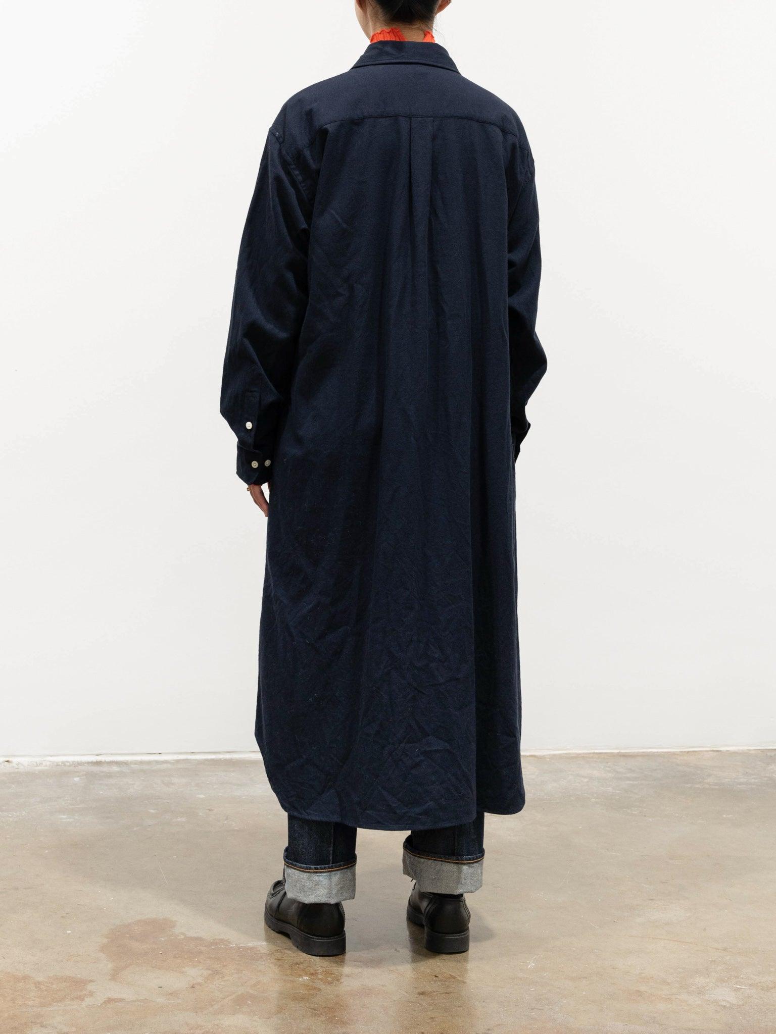 Namu Shop - ts(s) Brushed Cotton Twill Shirt Dress - Navy