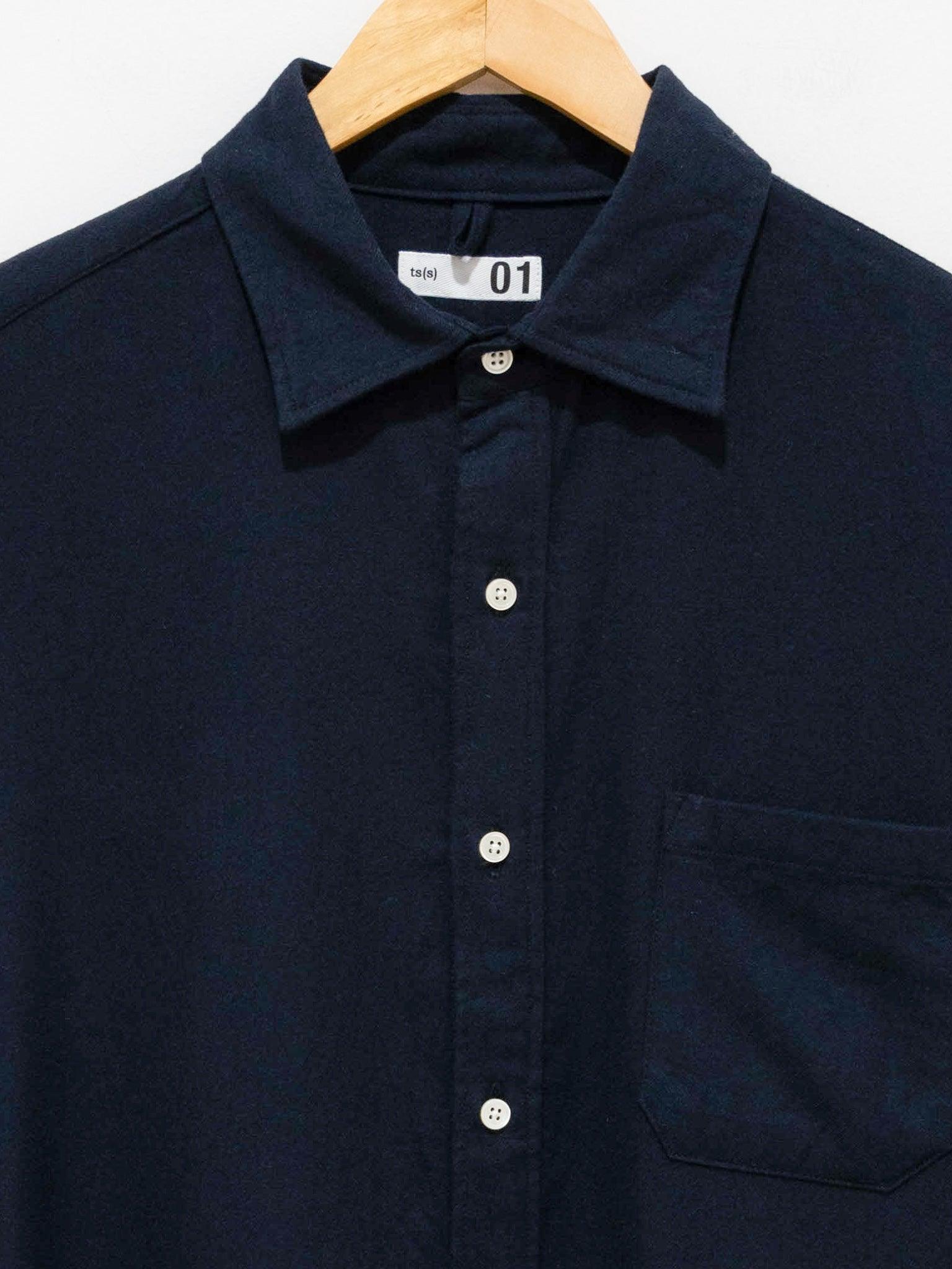 Namu Shop - ts(s) Brushed Cotton Twill Shirt Dress - Navy