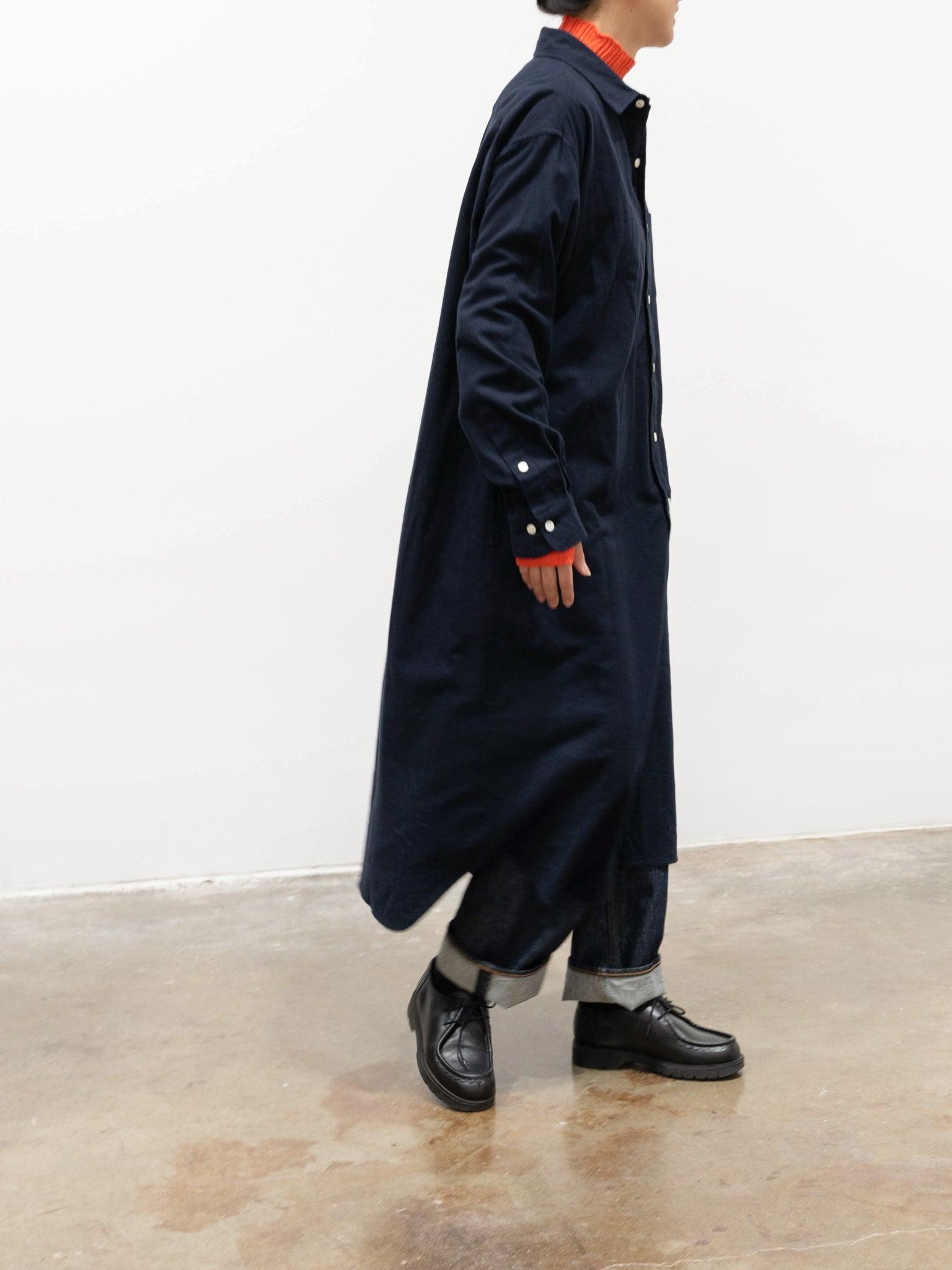 Namu Shop - ts(s) Brushed Cotton Twill Shirt Dress - Navy